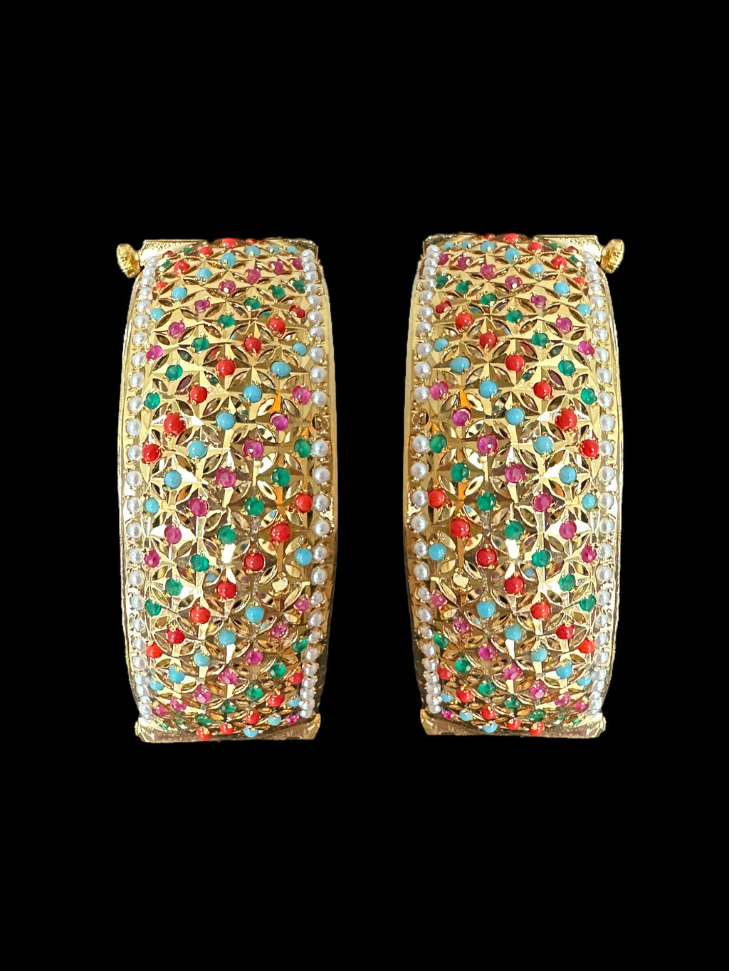 B189 Navratan  jadau bangles(READY TO SHIP )