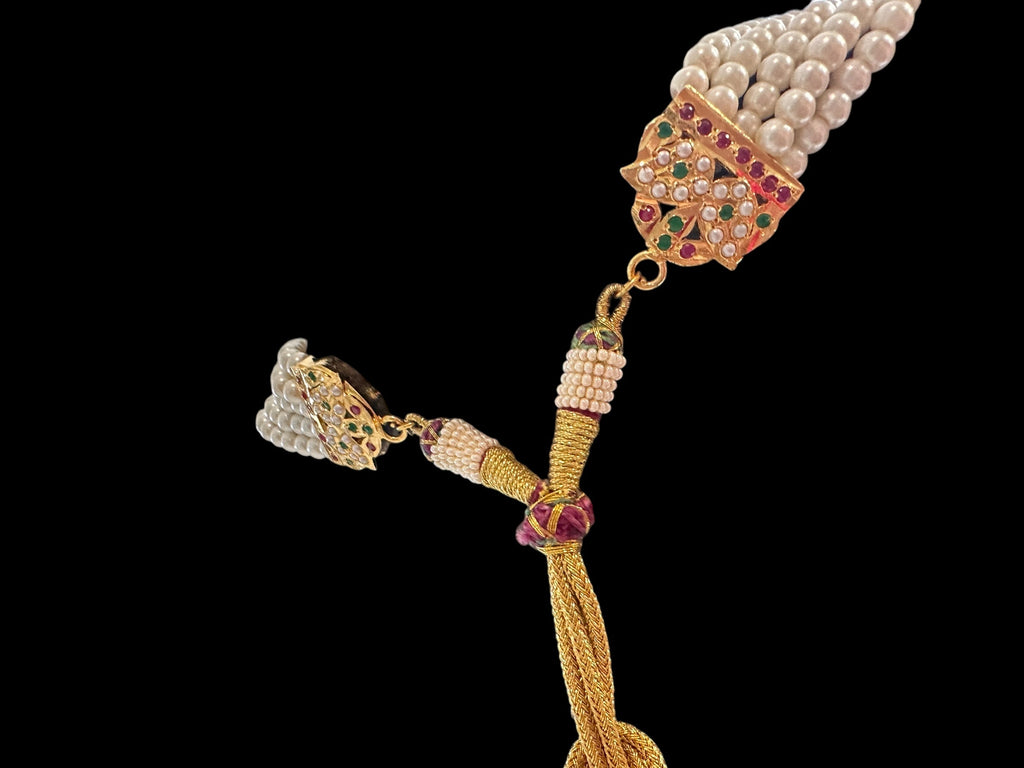 DLN87 Yashvi jadau rani haar in ruby emerald ( READY TO SHIP )