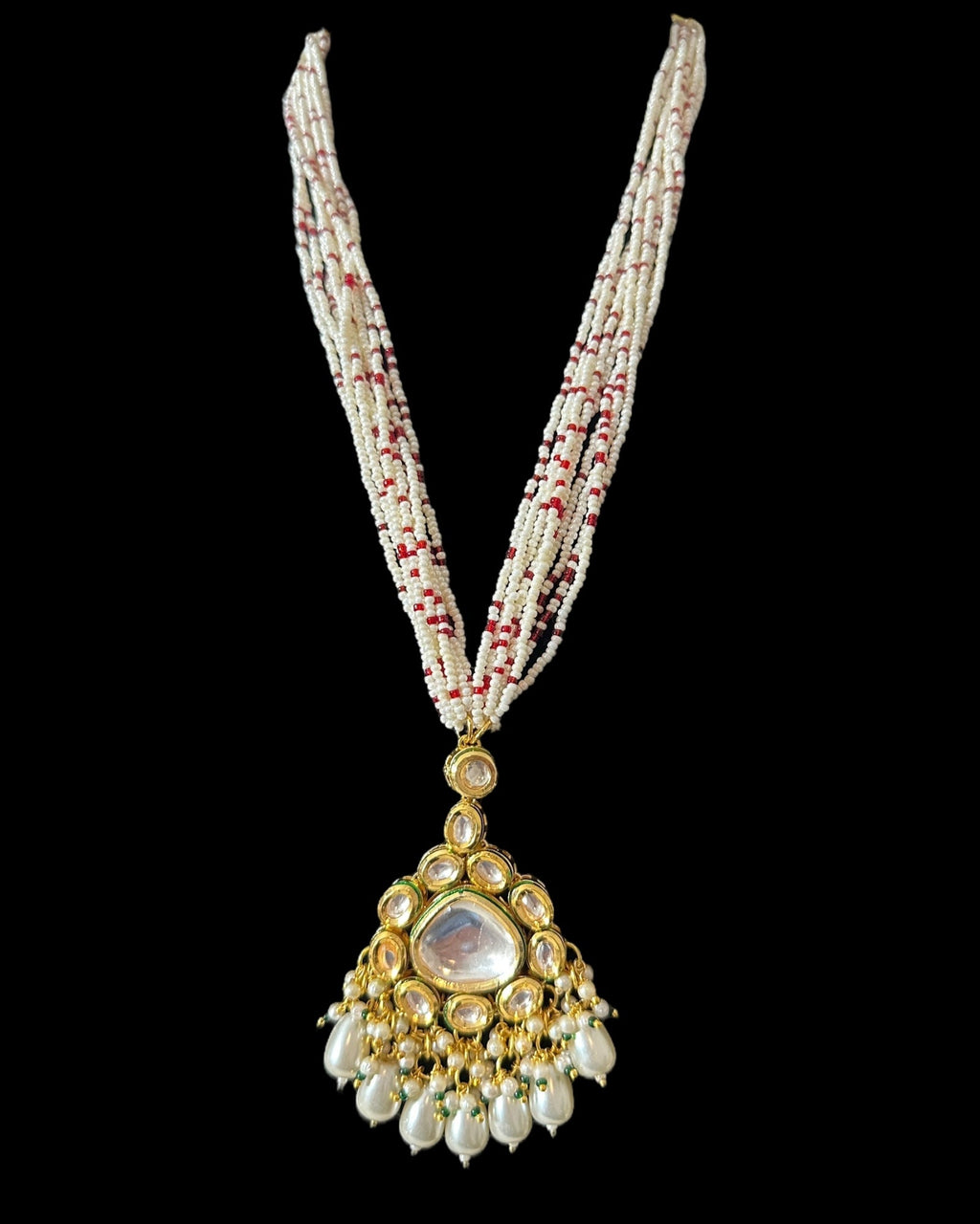 PS550 High quality kundan and pearl pendant set ( SHIPS IN 3 WEEKS )