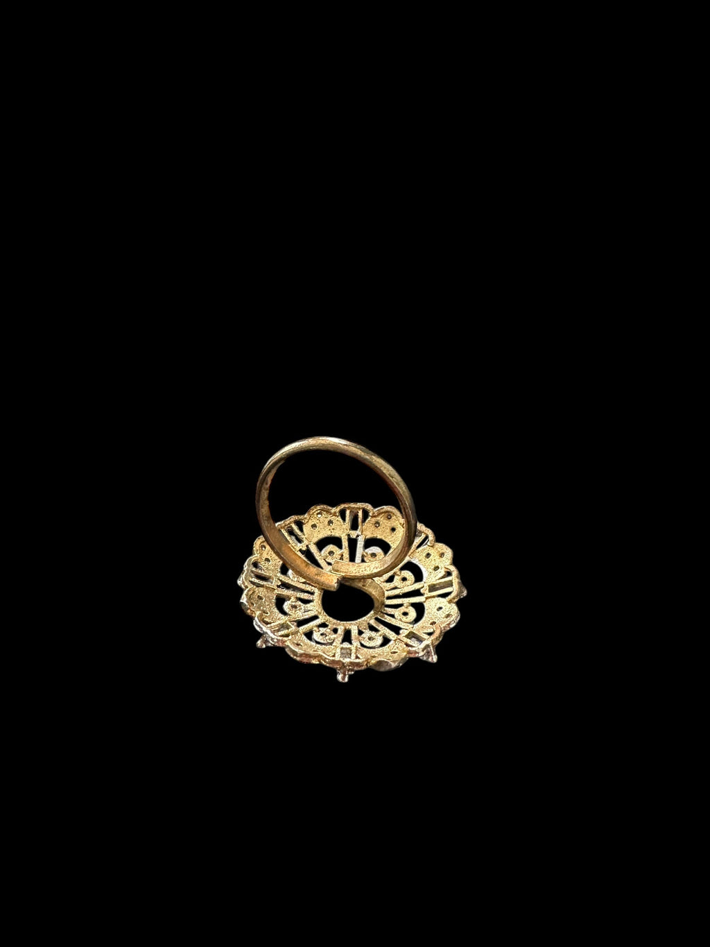 DJR138 Cz gold plated  ring - BLUE( READY TO SHIP)