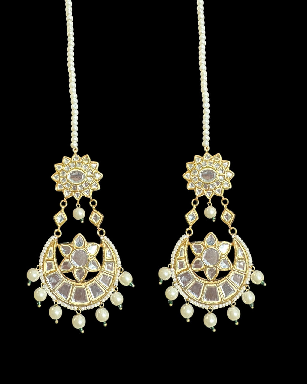C546 Gold plated kundan Aad choker with earrings ( READY TO SHIP )