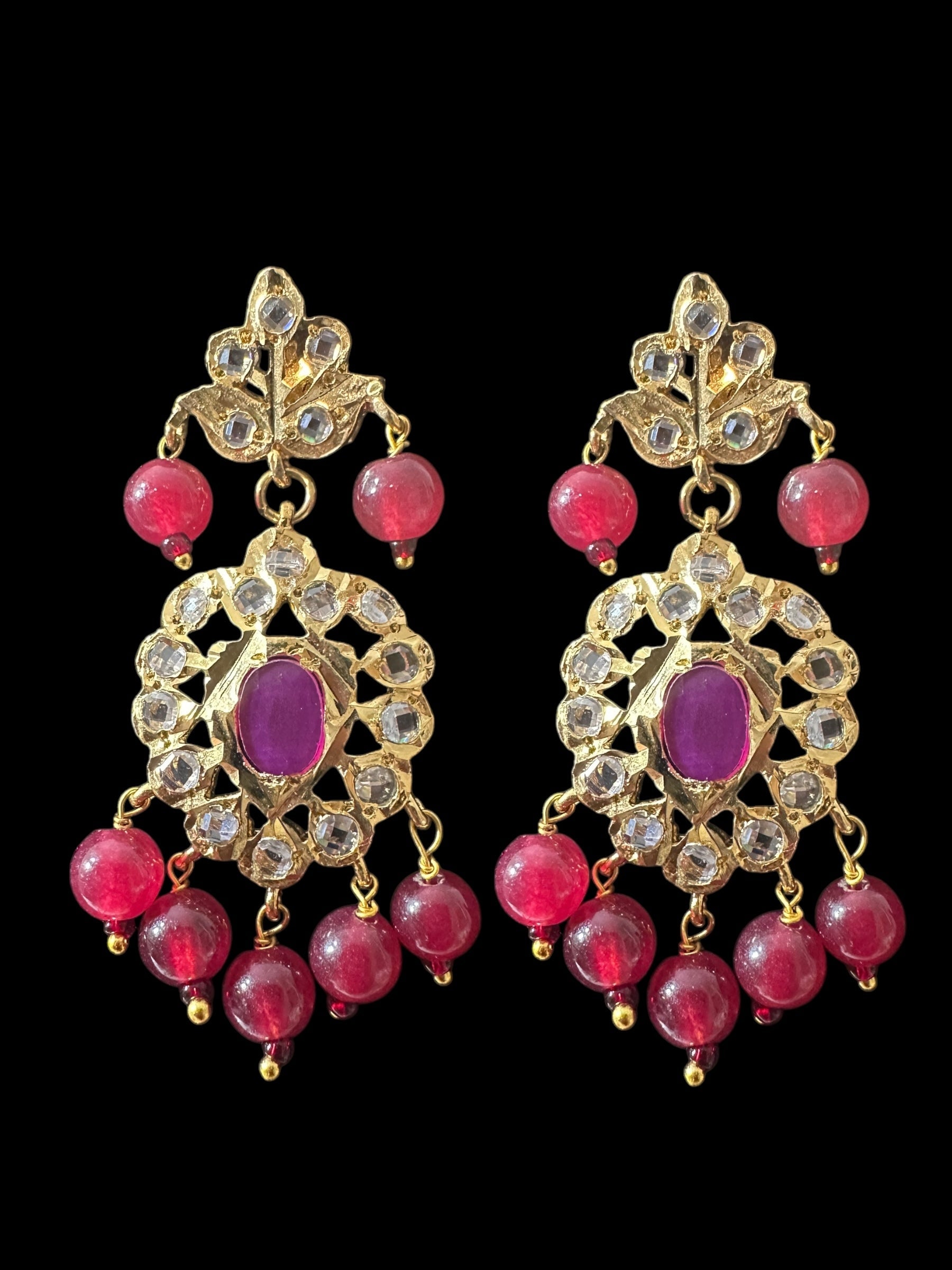 DER799 Faryal earrings - Ruby ( SHIPS IN 2 WEEKS )