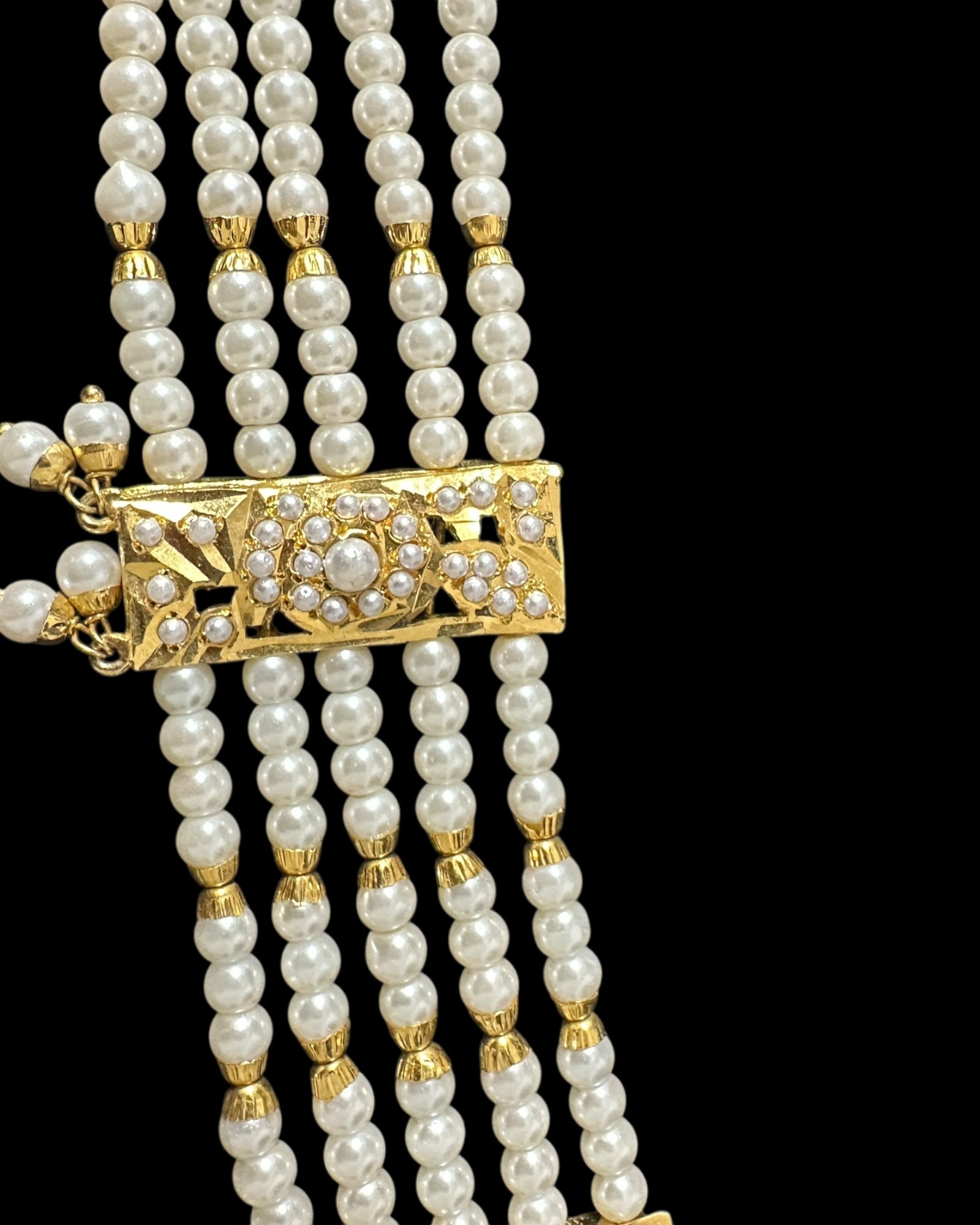 C566 Gold plated jadau choker in pearls ( READY TO SHIP )