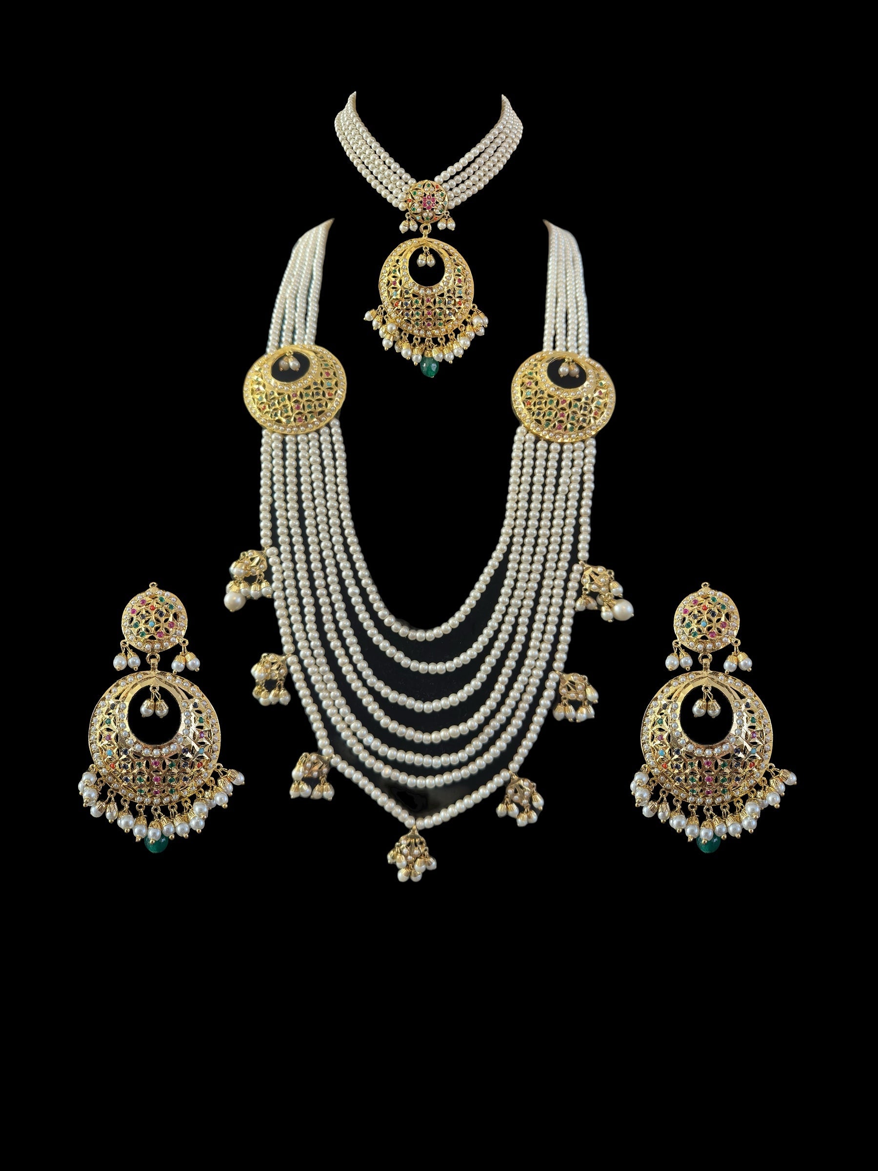 BR480 MUNIRA bridal set in Navratan ( READY TO SHIP )