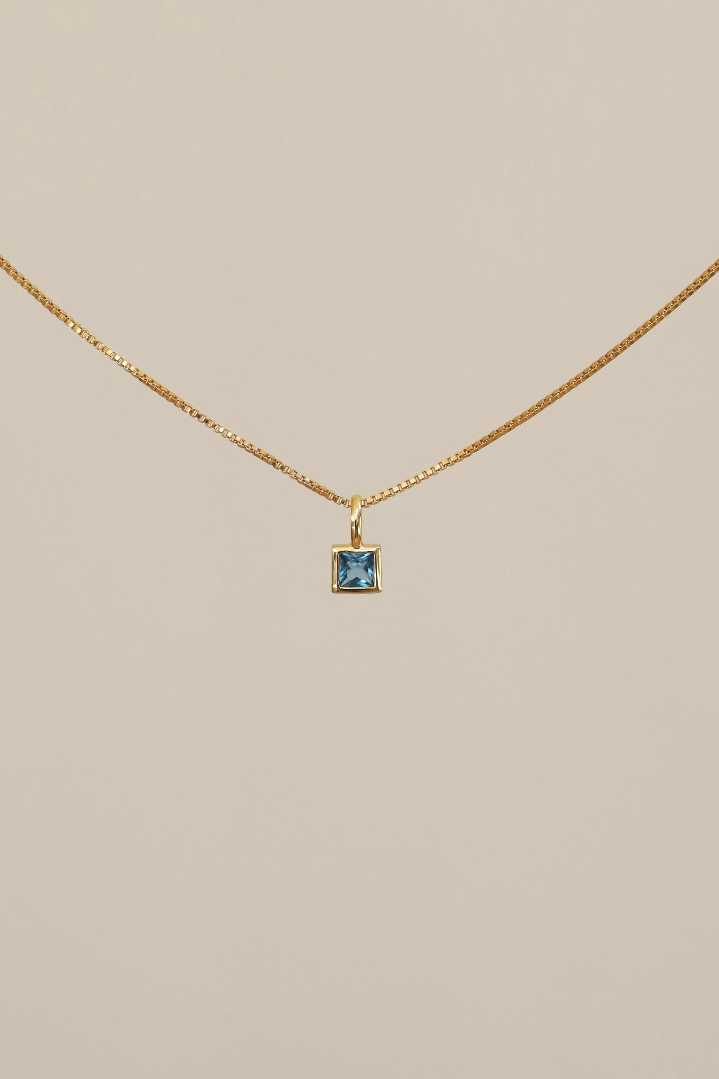 SQUARE BEZEL BIRTHSTONE CHARM