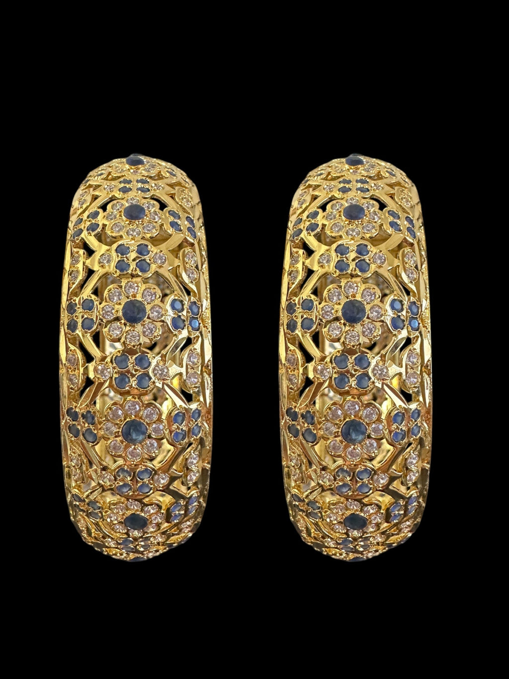 B321 Shibra bangles in sapphire zircon ( SHIPS IN 4 WEEKS )