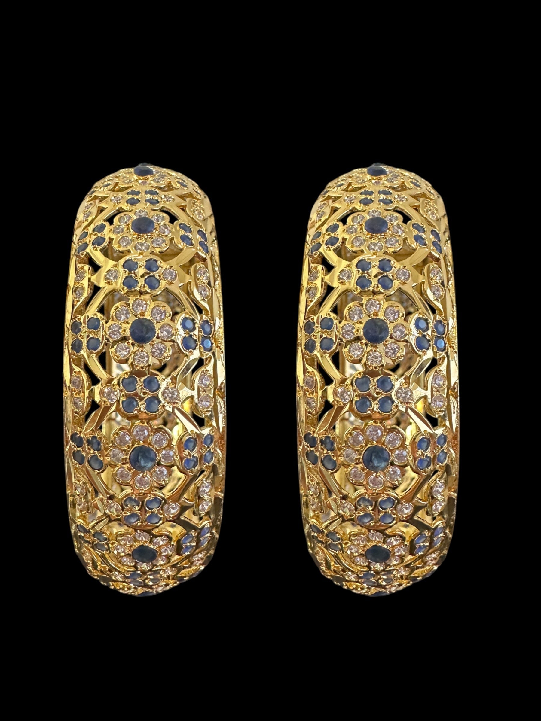 B321 Shibra bangles in sapphire zircon ( SHIPS IN 4 WEEKS )