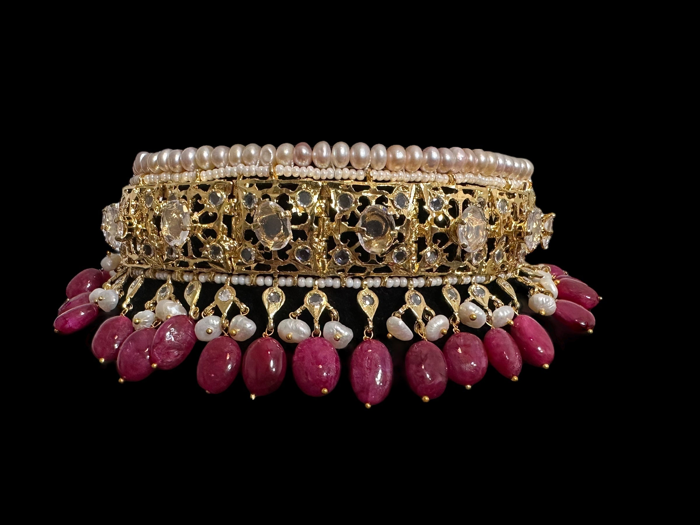 BR497 INSIA BRIDAL SET IN RUBY  ( READY TO SHIP  )