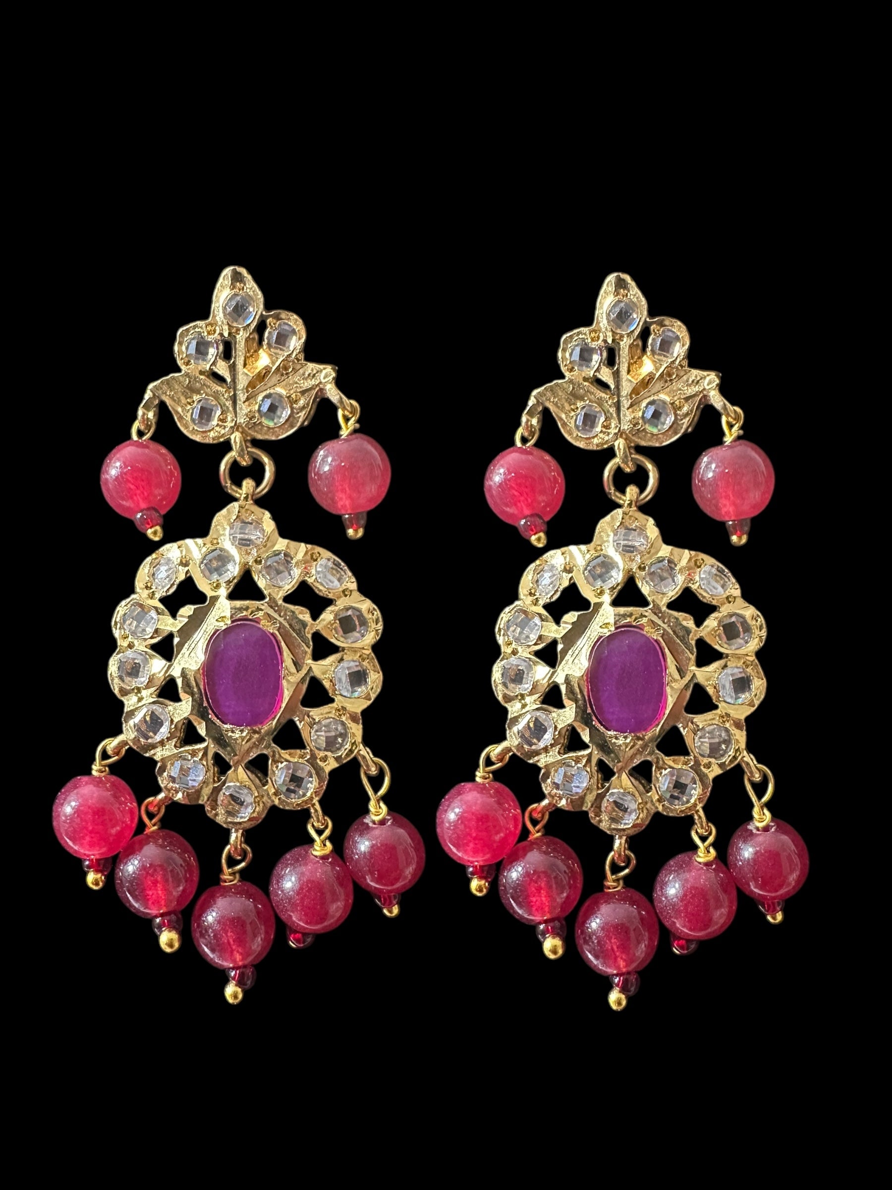 DER799 Faryal earrings - Ruby ( SHIPS IN 2 WEEKS )