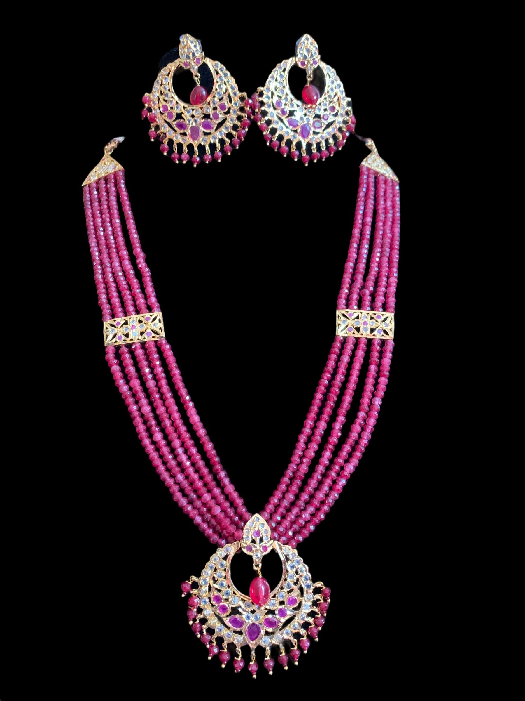 BR470 Noor bridal set in rubies (SHIPS IN 4 WEEKS )