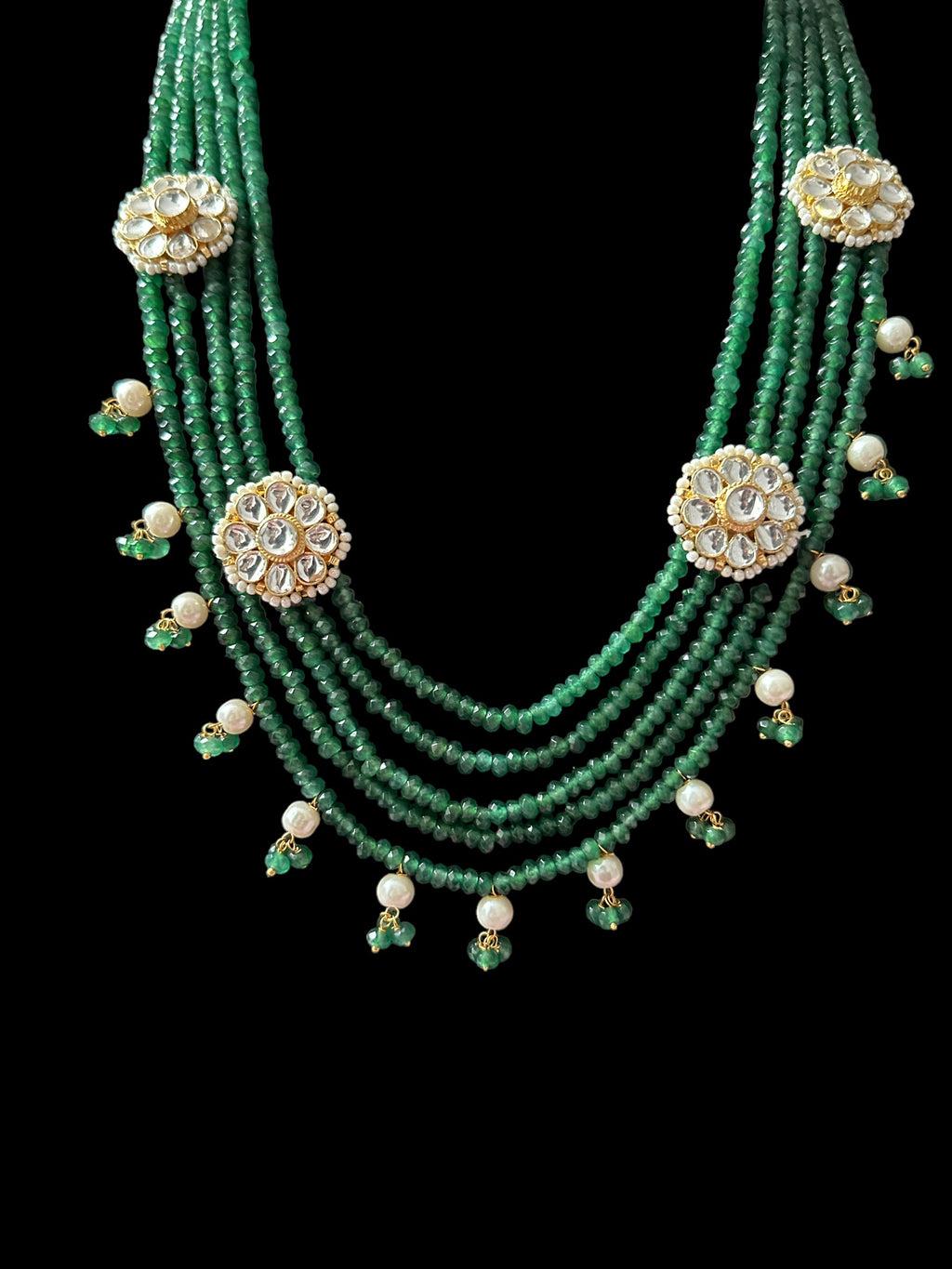 DLN63 pachi kundan necklace in beads ( READY TO SHIP )