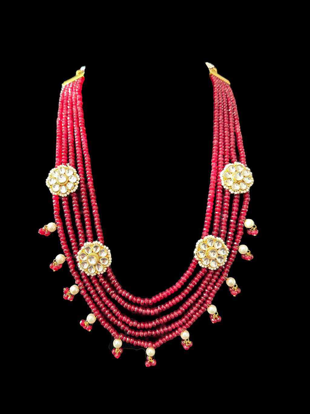 DLN61 pachi kundan necklace in beads ( READY TO SHIP )