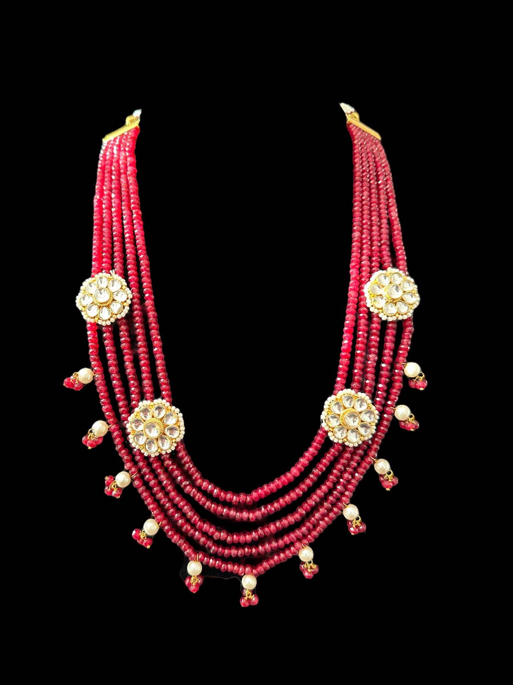 DLN61 pachi kundan necklace in beads ( READY TO SHIP )