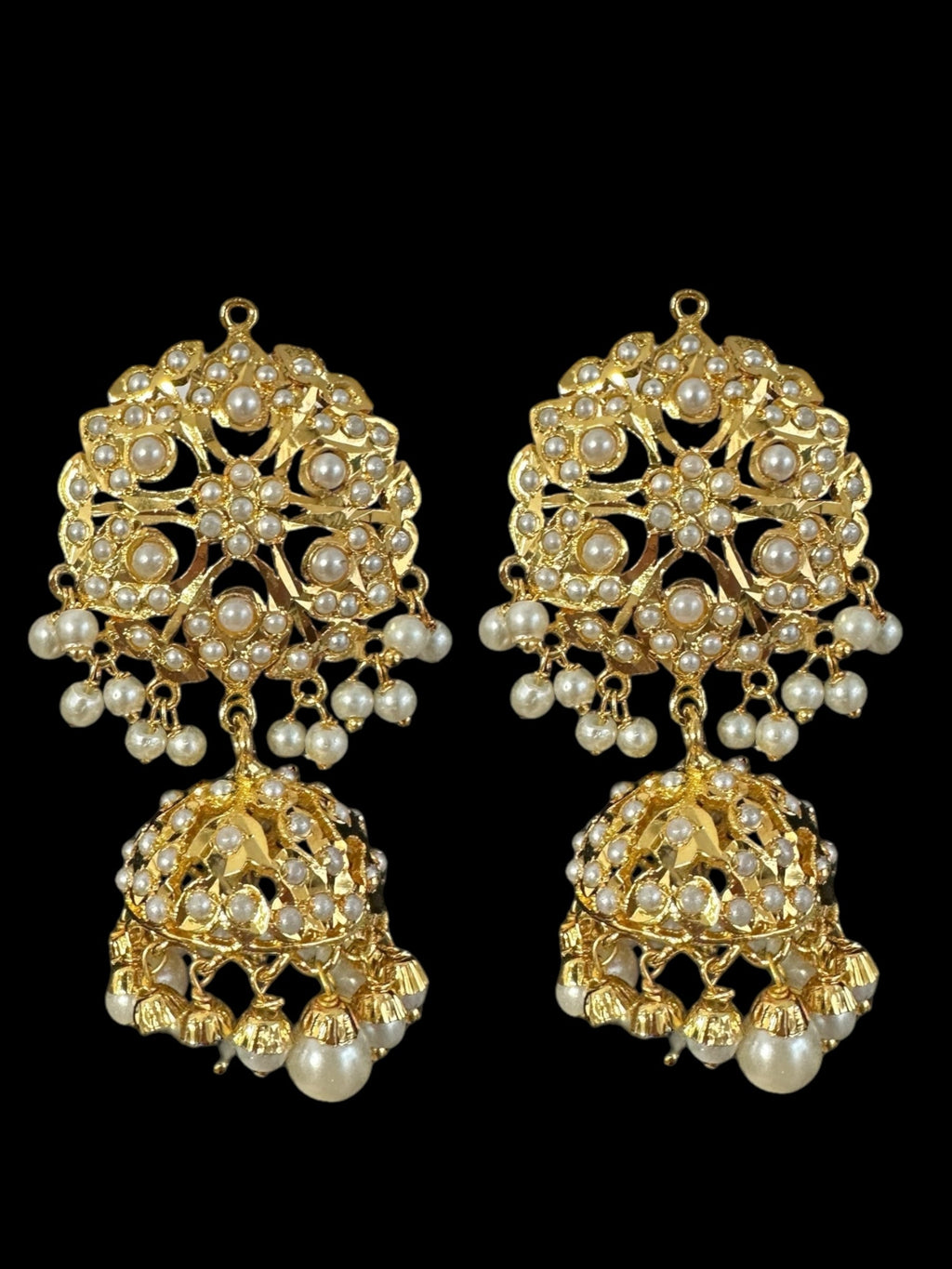 DNS189 Gold-Plated jadau Floral Hasli Necklace with jhumka earrings tika  – Handcrafted Traditional Set ( READY TO SHIP )