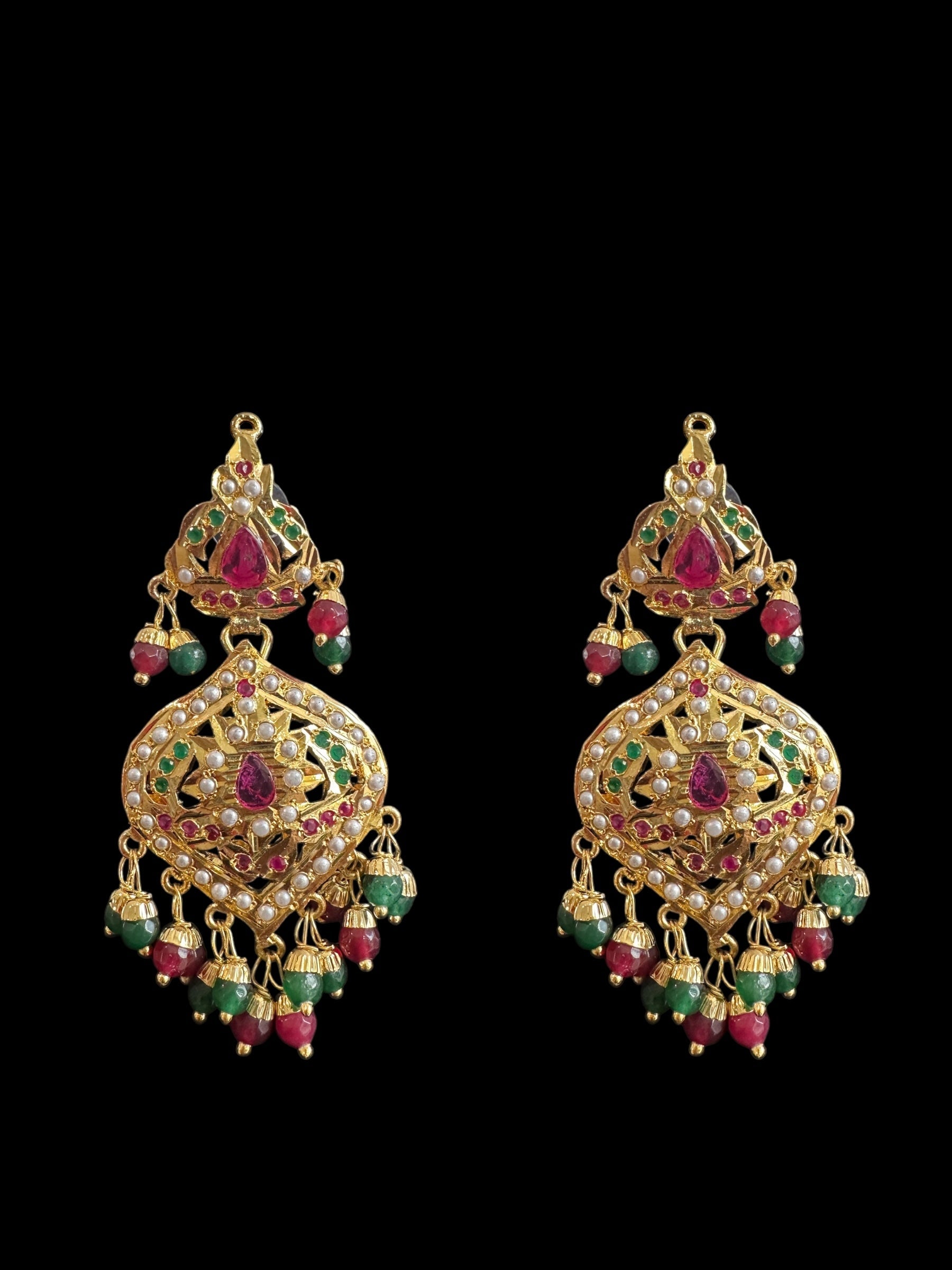 DLN87 Yashvi jadau rani haar in ruby emerald ( READY TO SHIP )