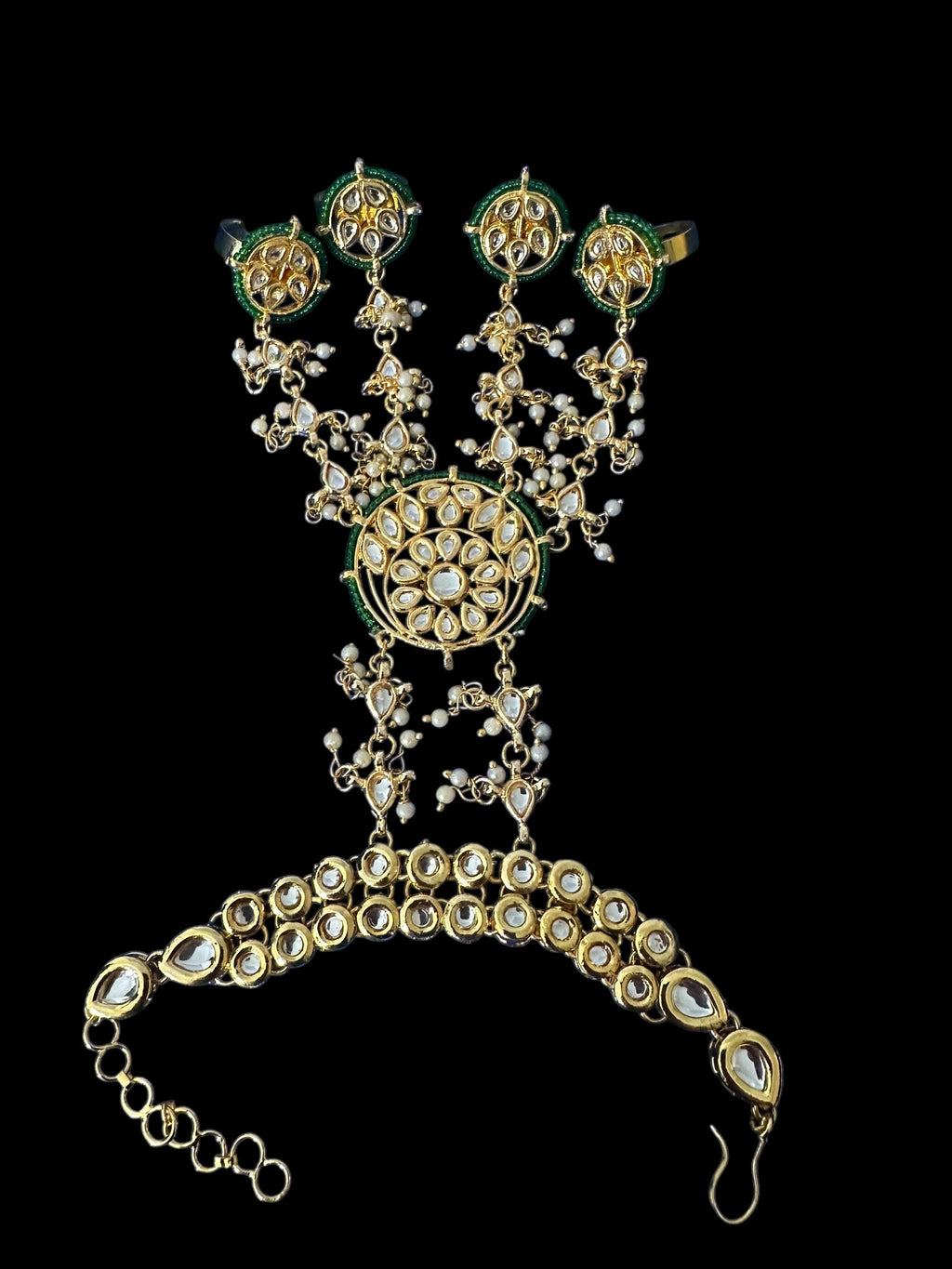 Rimsha kundan haathphool -1 pair ( READY TO SHIP )