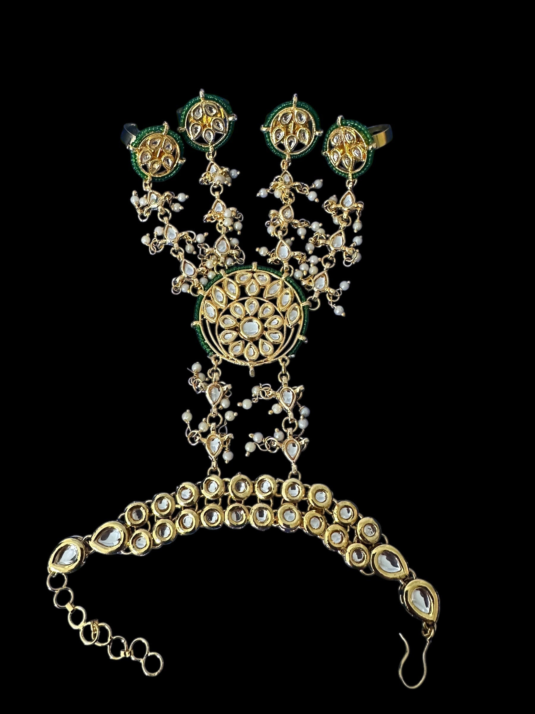 Rimsha kundan haathphool -1 pair ( READY TO SHIP )