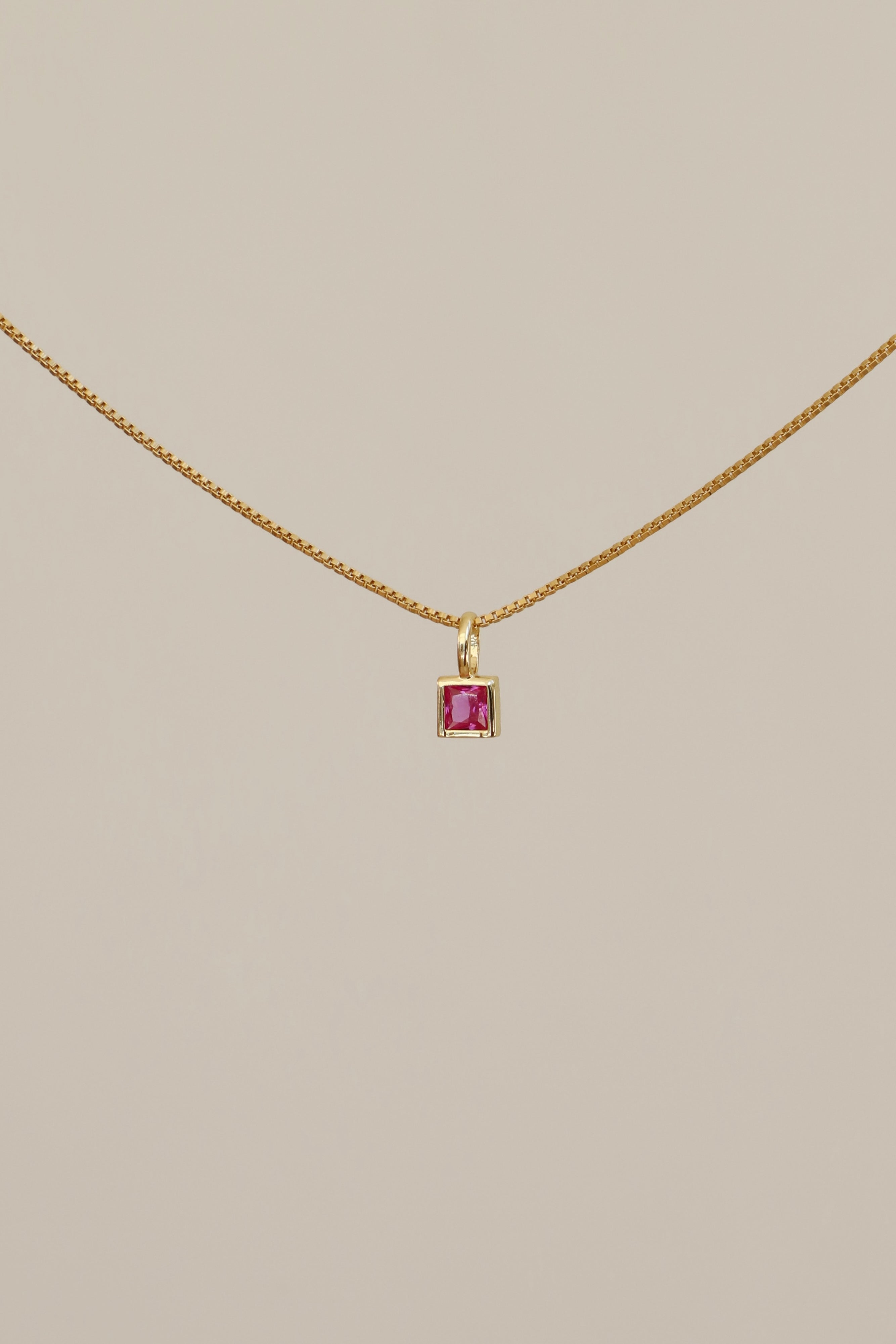 SQUARE BEZEL BIRTHSTONE CHARM