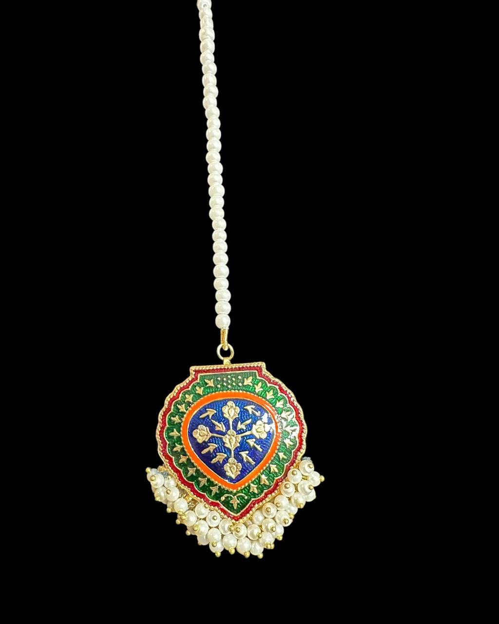 Ulfat meenakari earrings teeka set  (READY TO SHIP )