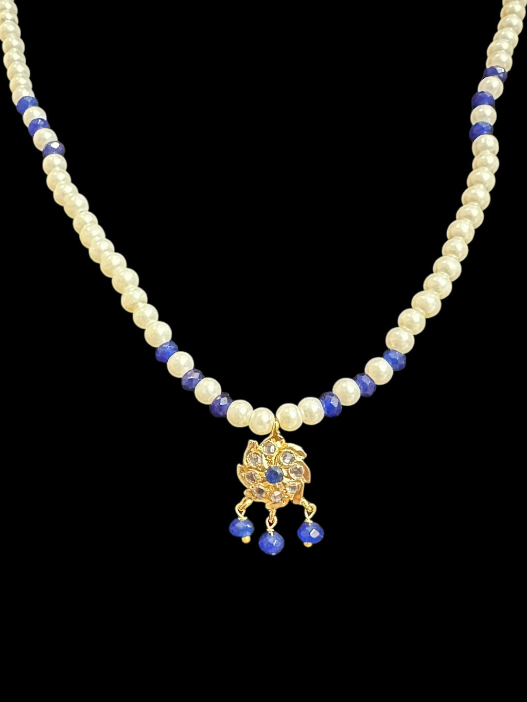PS499 Sara pendant and earrings set -blue  ( READY TO SHIP )