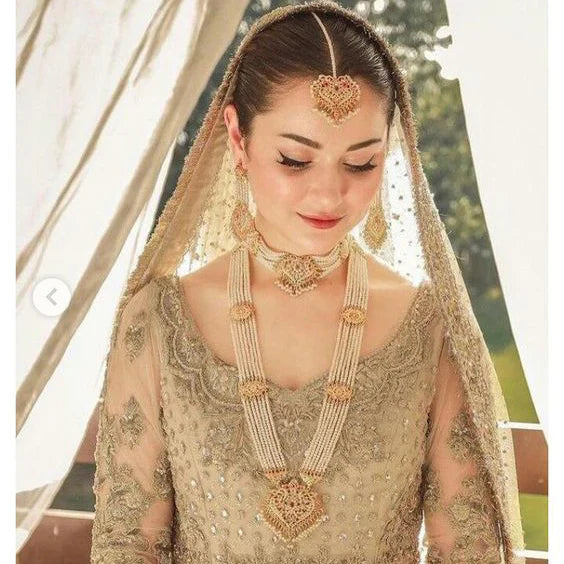 BR305 Insha Ruby pearl jadau bridal set ( SHIPS IN 4 WEEKS)