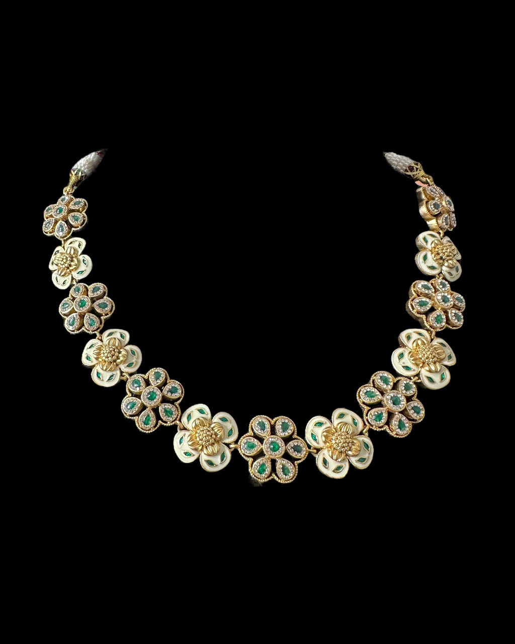 DNS189 meenakari gold plated  necklace with jhumka  set  (READY TO SHIP )