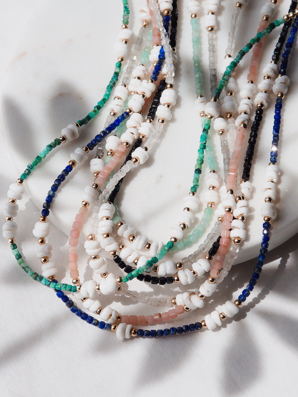 Gemstone Puka Shell Necklace - Ke'alohi
