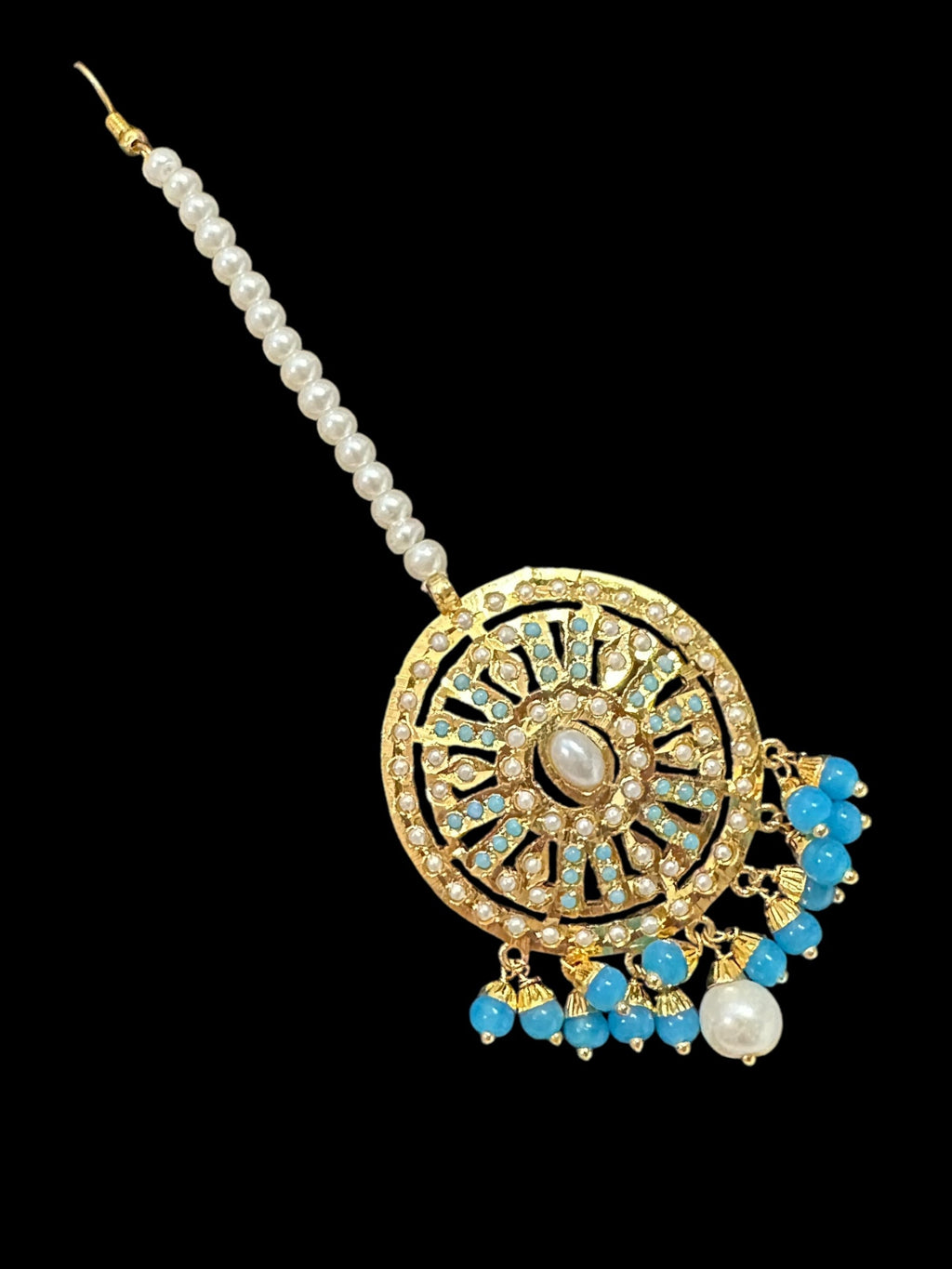 C514 Gold plated jadau choker in turquoise   ( READY TO SHIP  )