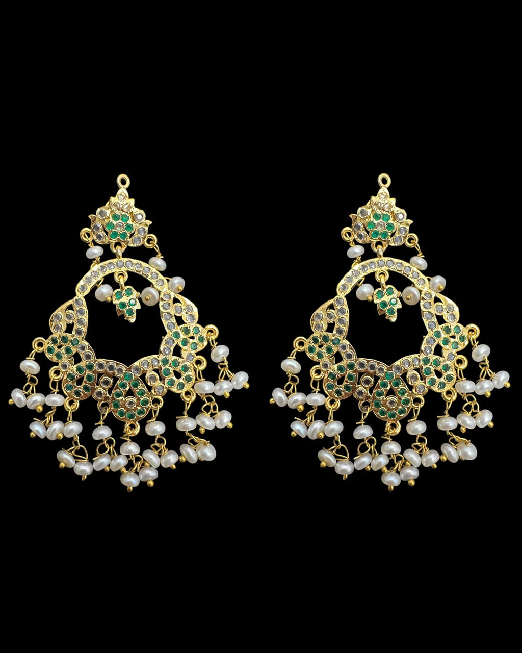 C544  Nishat fresh water pearl choker with earrings - Green ( READY TO SHIP )