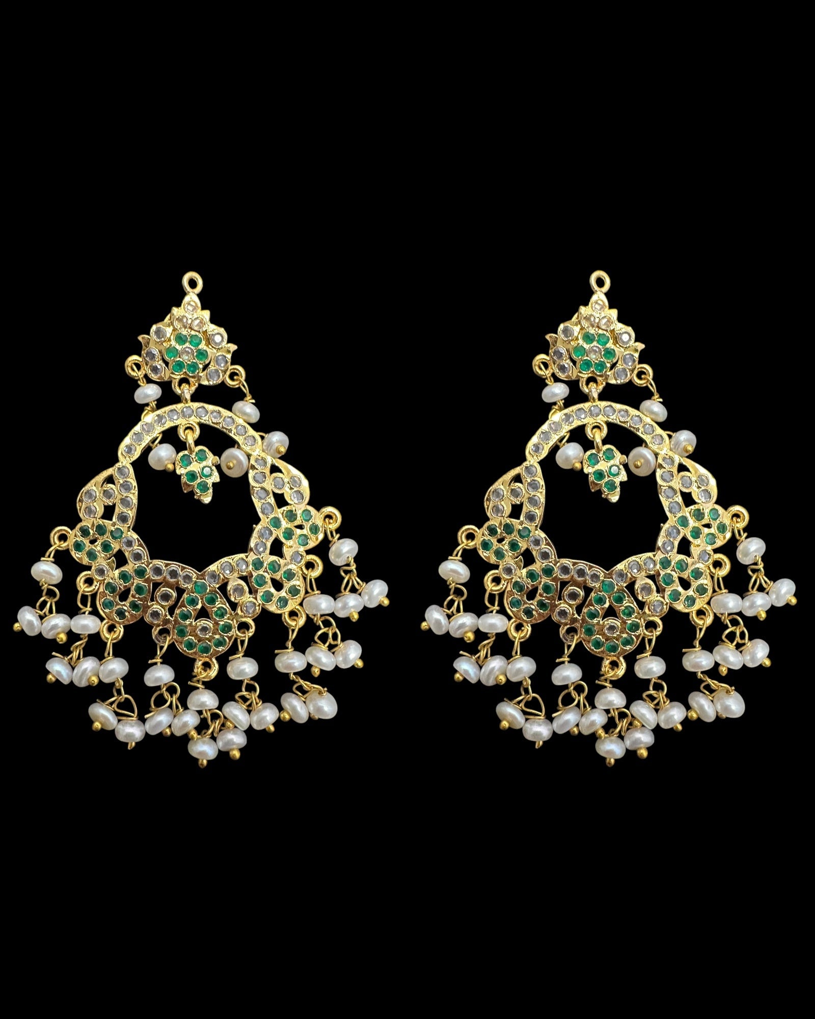 C544  Nishat fresh water pearl choker with earrings - Green ( READY TO SHIP )