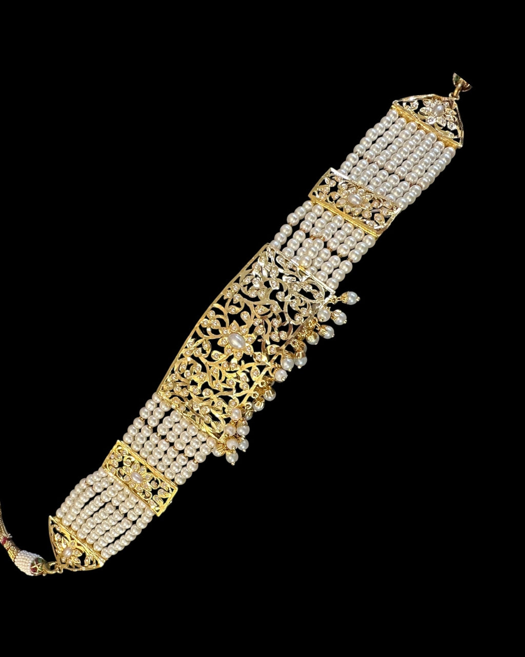 C243 Gold plated jadau choker in pearls ( READY TO SHIP )