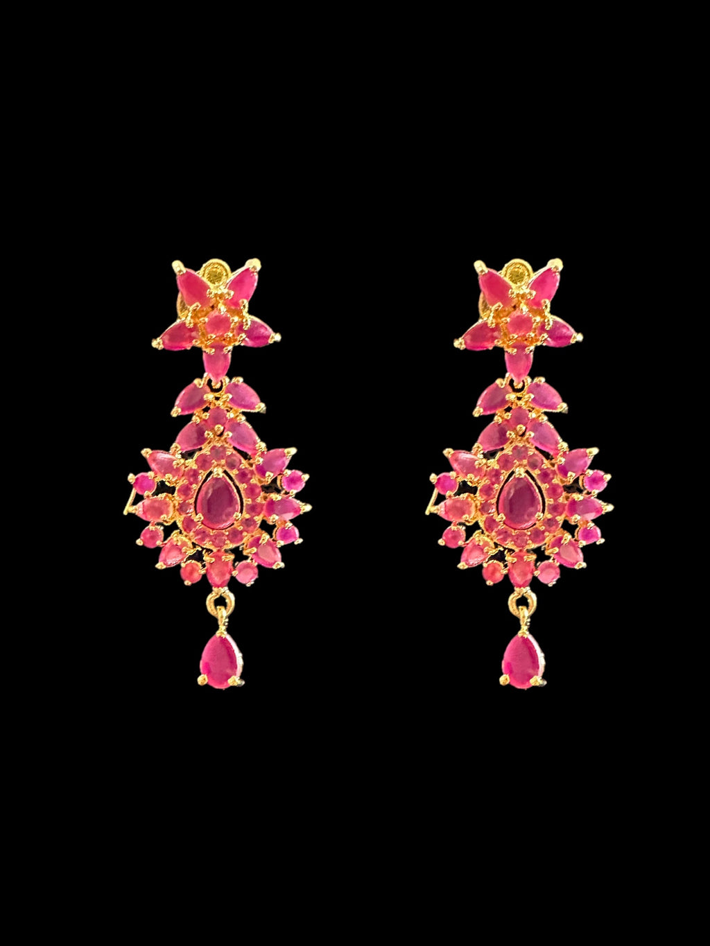 DNS133 Cz ruby necklace with earrings ( READY TO SHIP )
