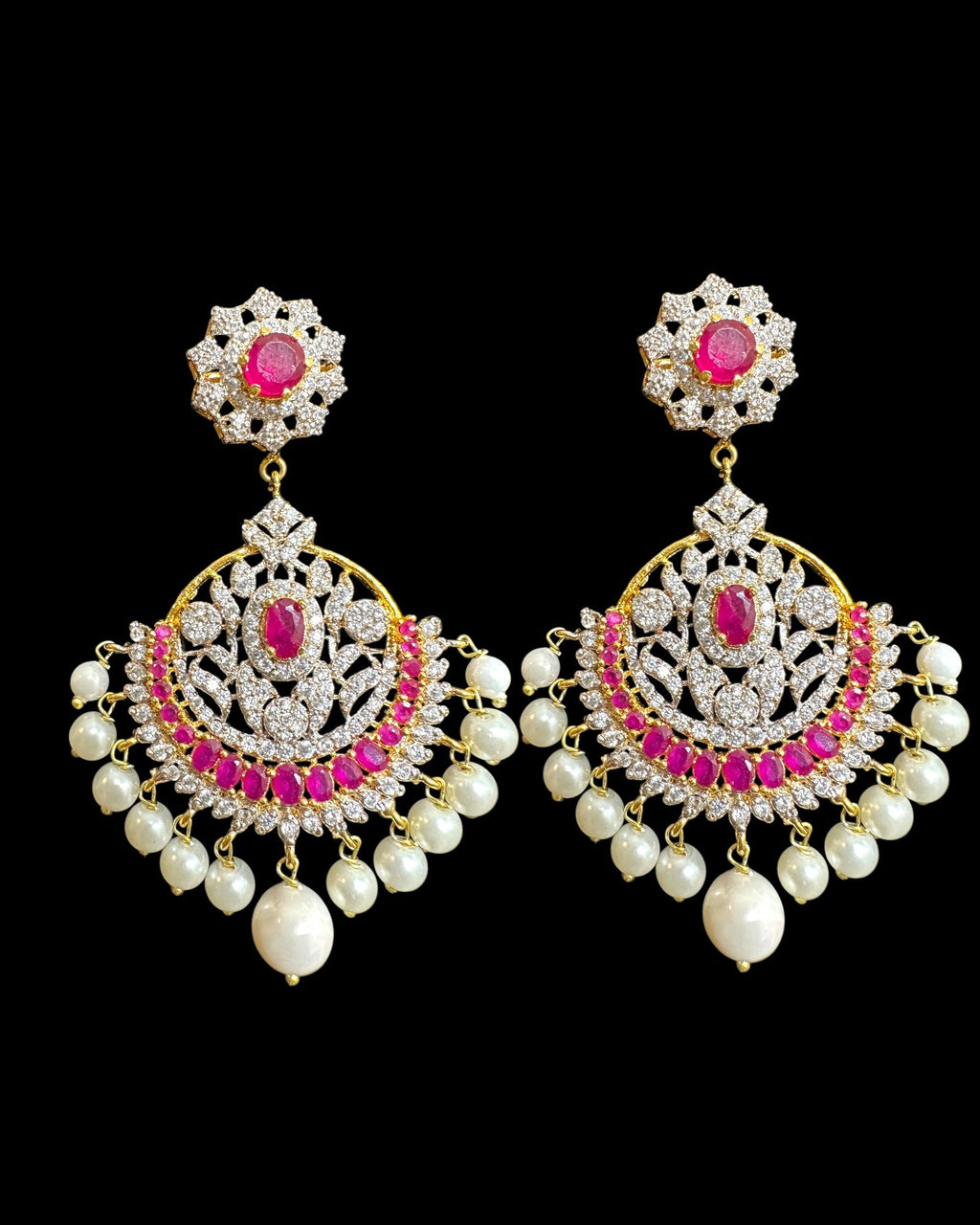 BR492 AMITA bridal set in ruby ( SHIPS IN 4 WEEKS )