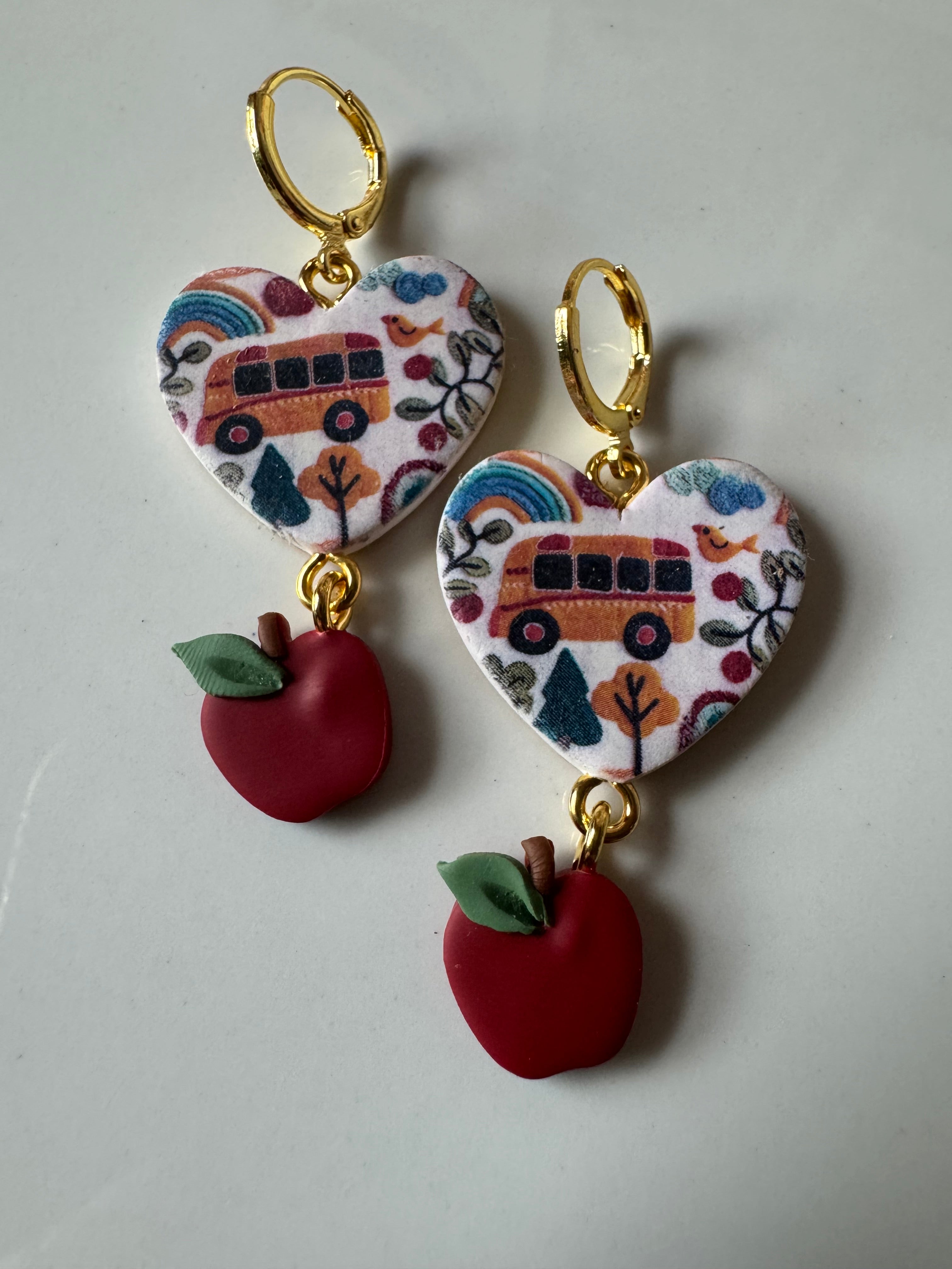 Back To School Heart Earrings