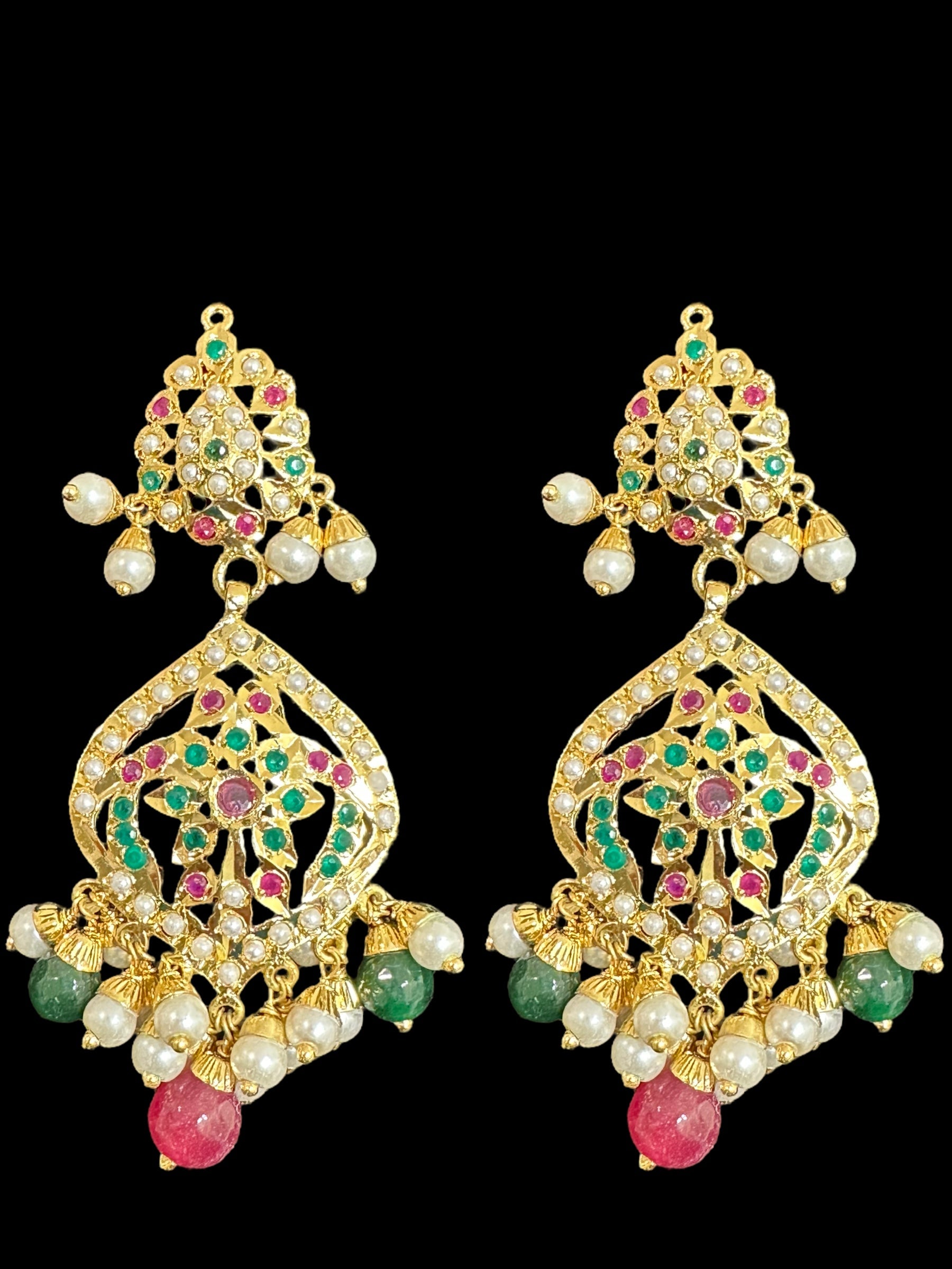 C282 Juhi jadau choker in ruby emerald  ( READY TO SHIP) l