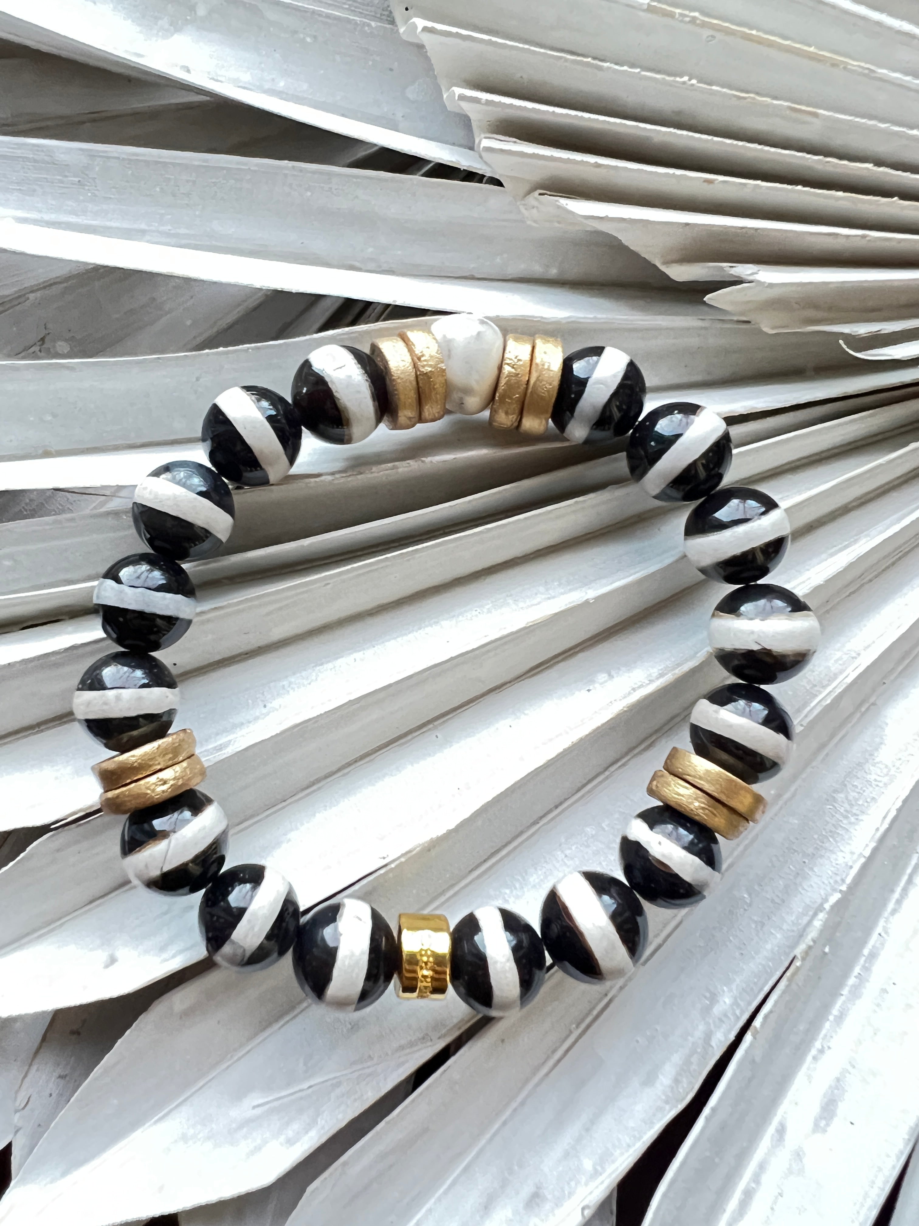 Jacmel Bracelet - White Stripe Agate
