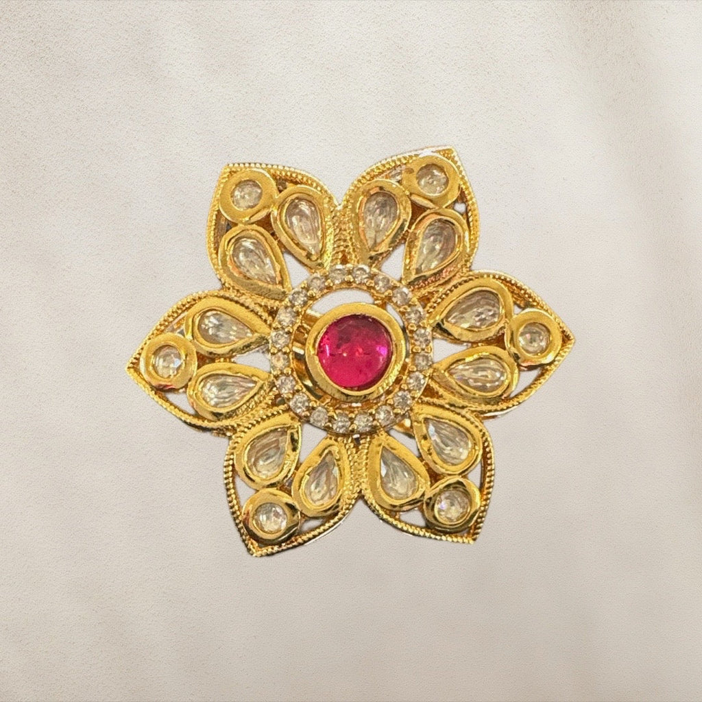 DJR92 Polki ring - ruby  ( READY TO SHIP)