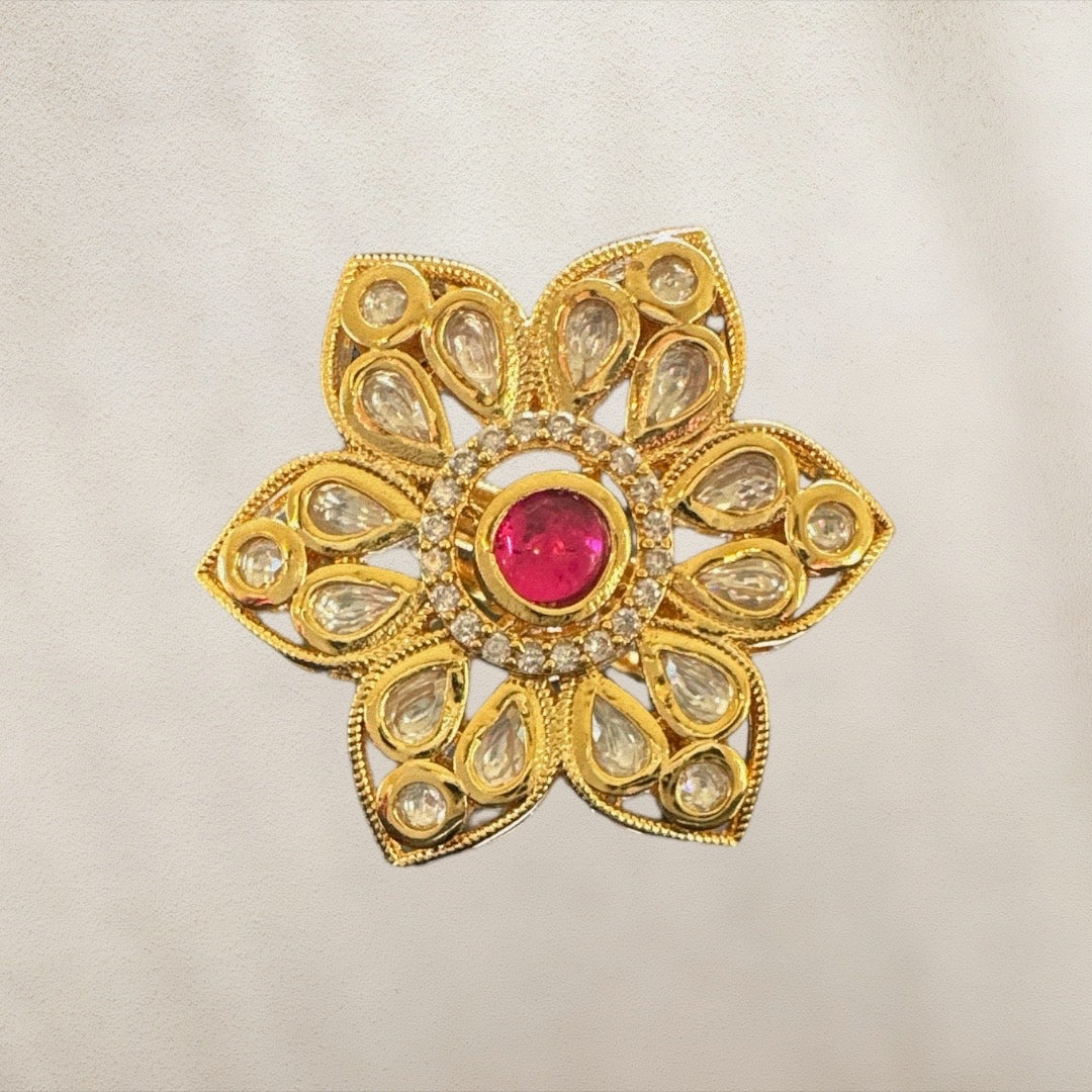 DJR92 Polki ring - ruby  ( READY TO SHIP)