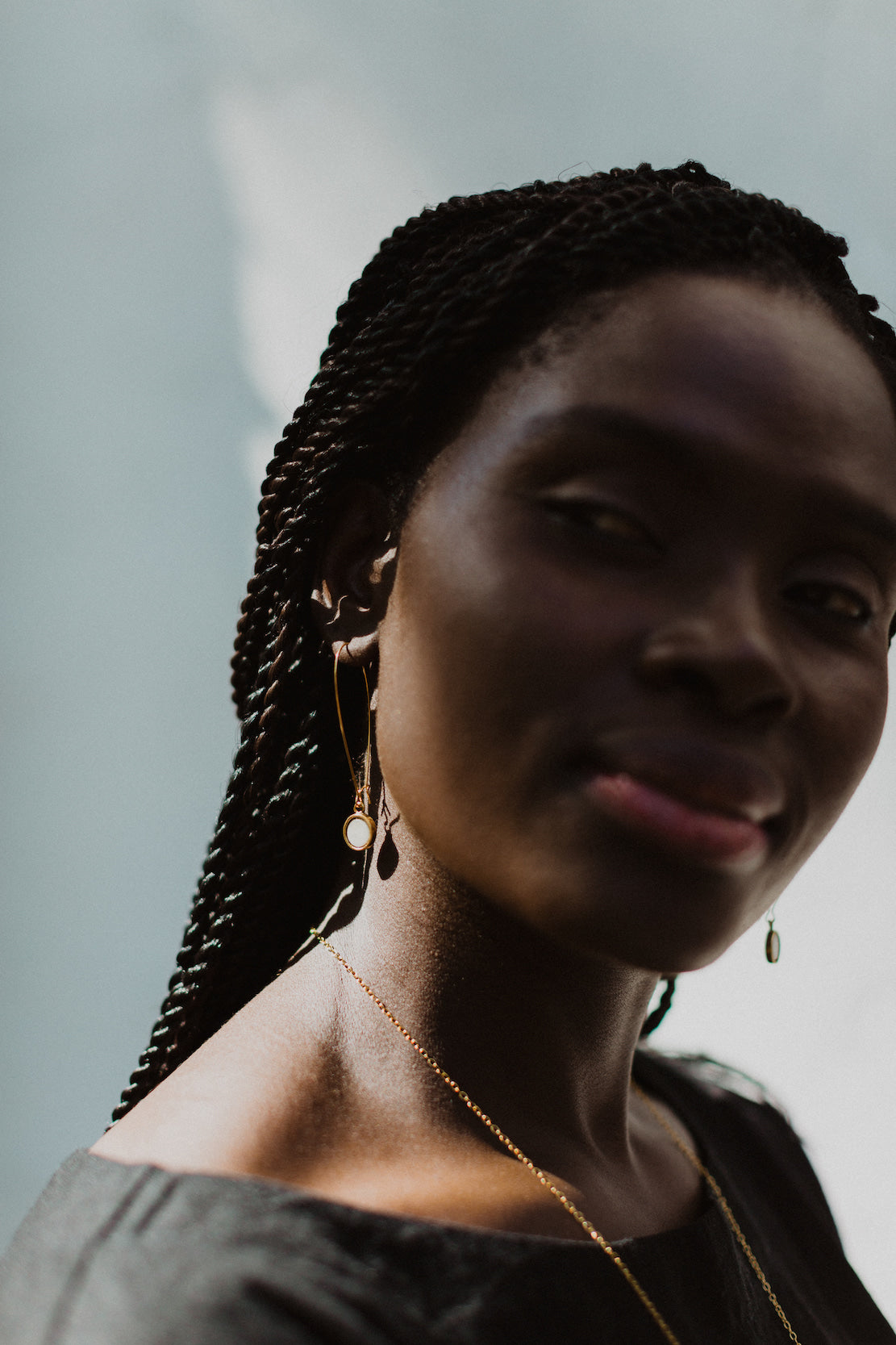 Angie Earrings - Gold Bone