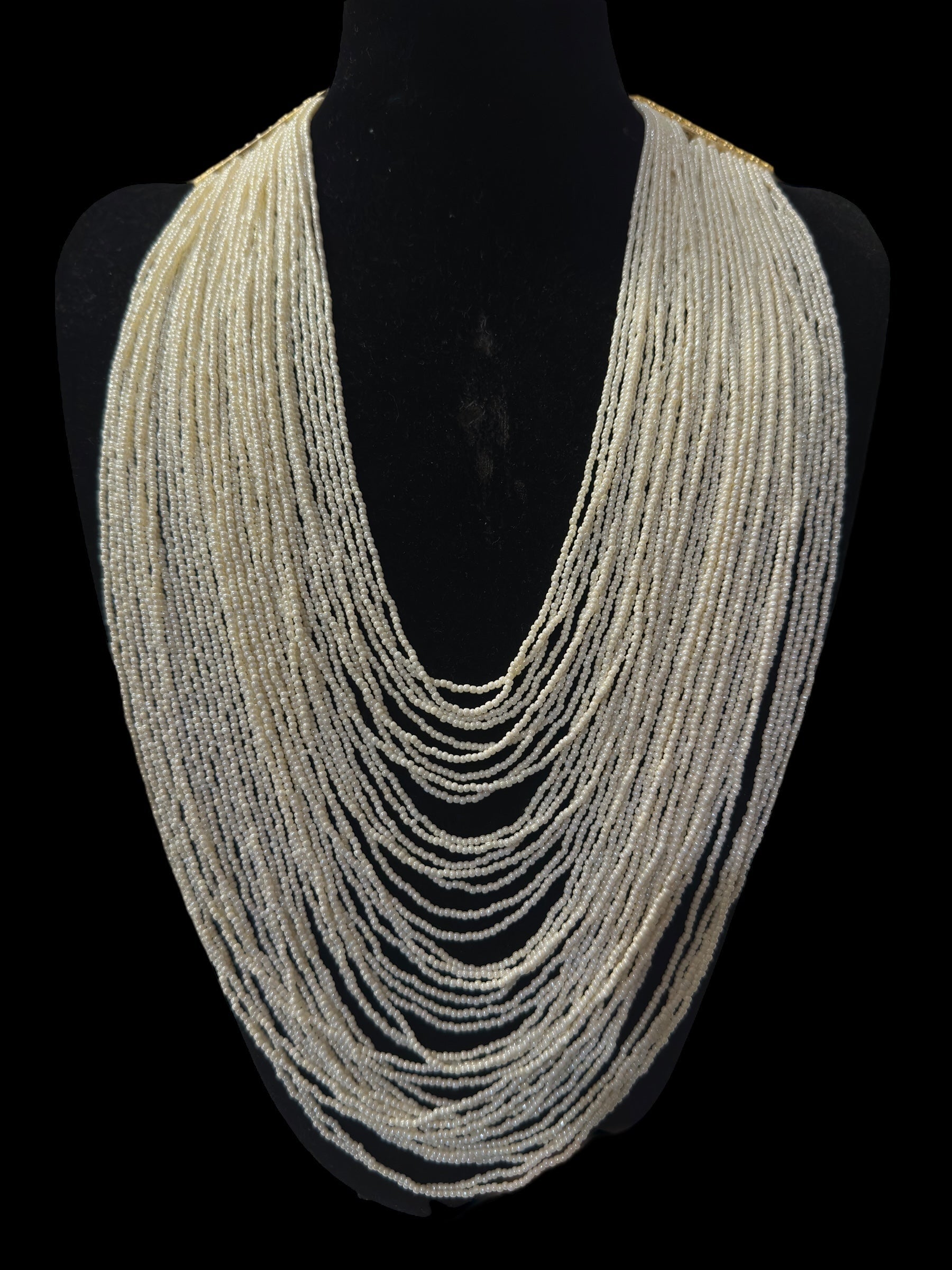 SAT100 Maha pearl  statement necklace ( multistranded) ( SHIPS IN 4 WEEKS )