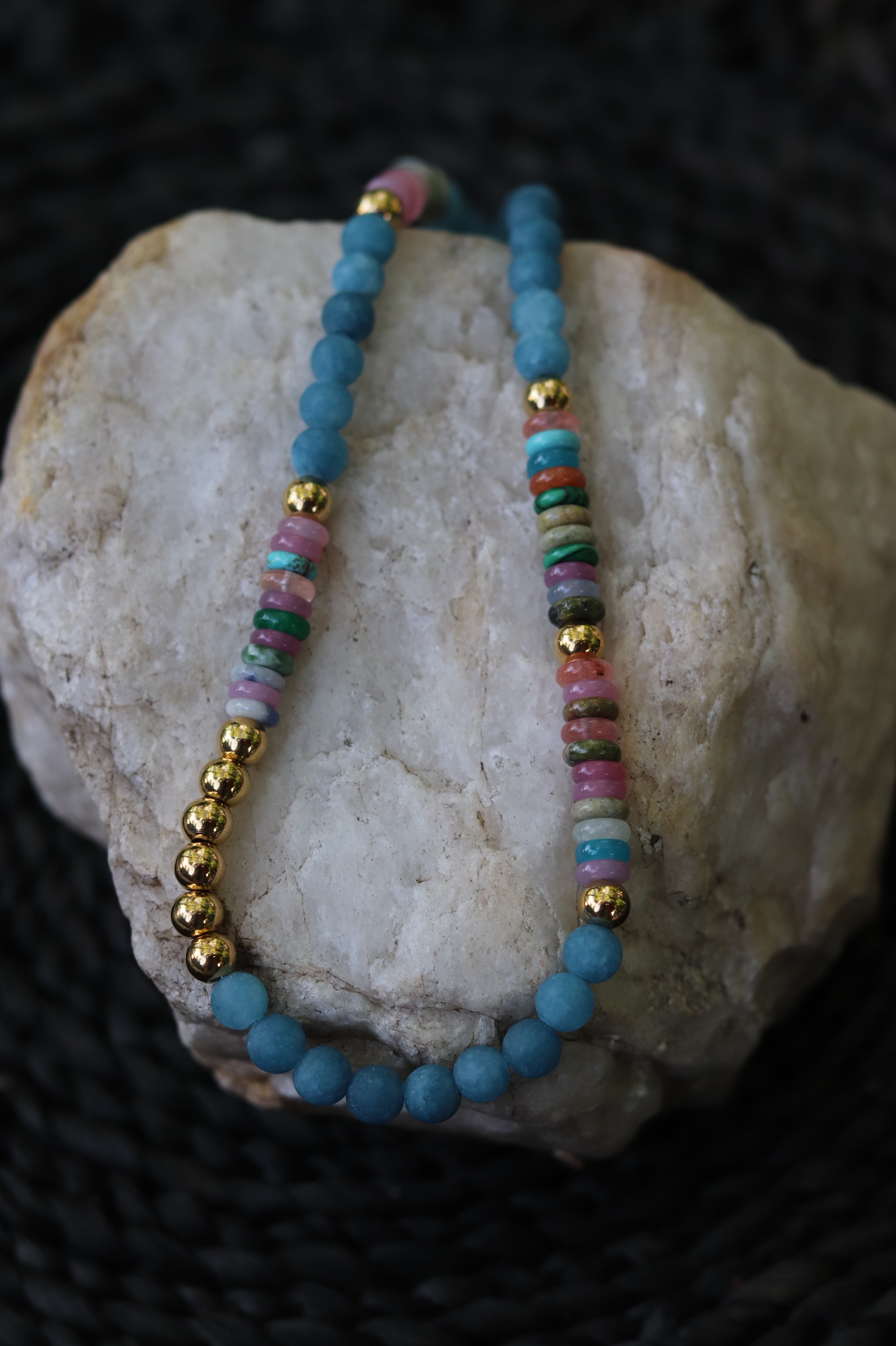 Aqua Gemstone Necklace