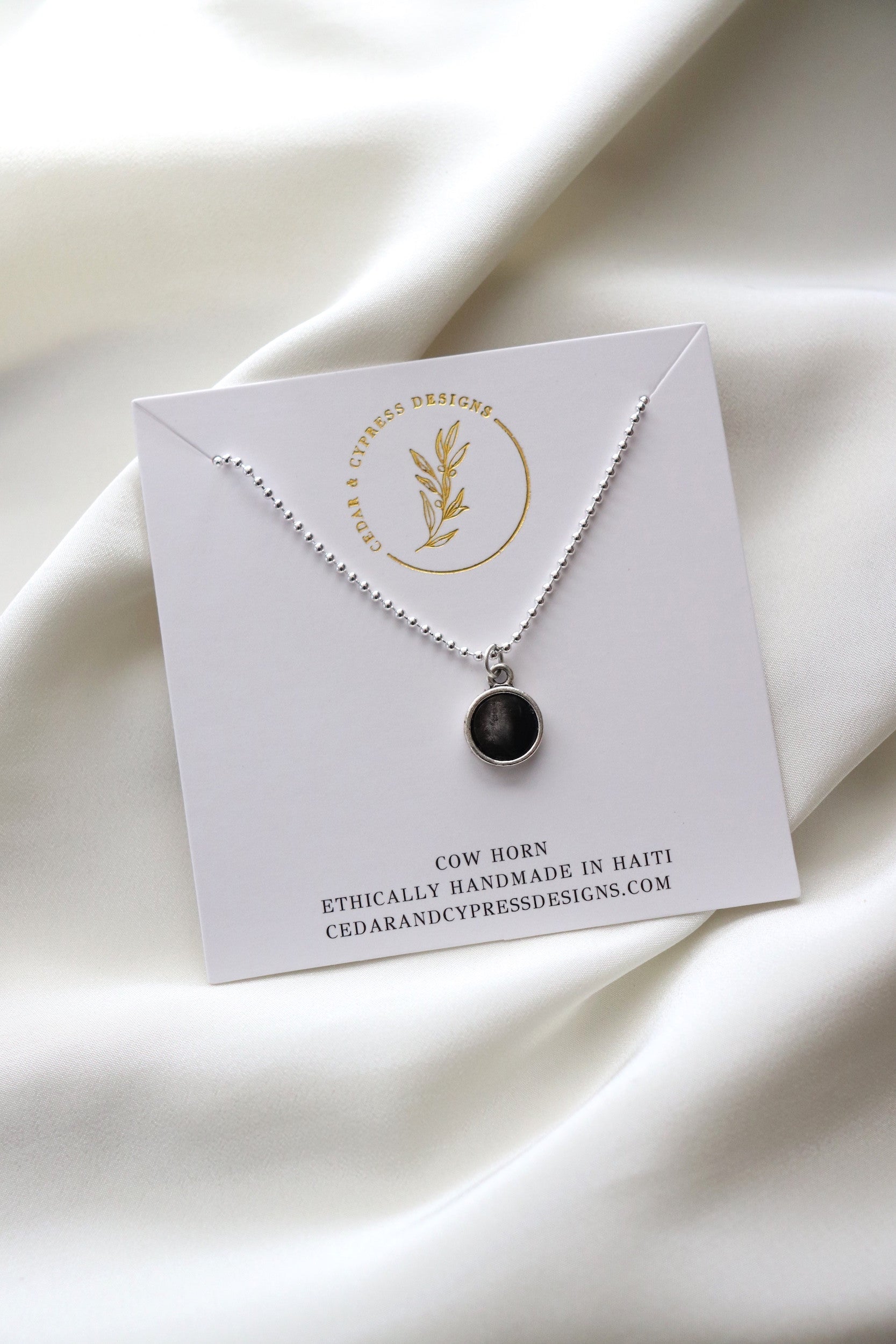 Angie Necklace - Silver Horn