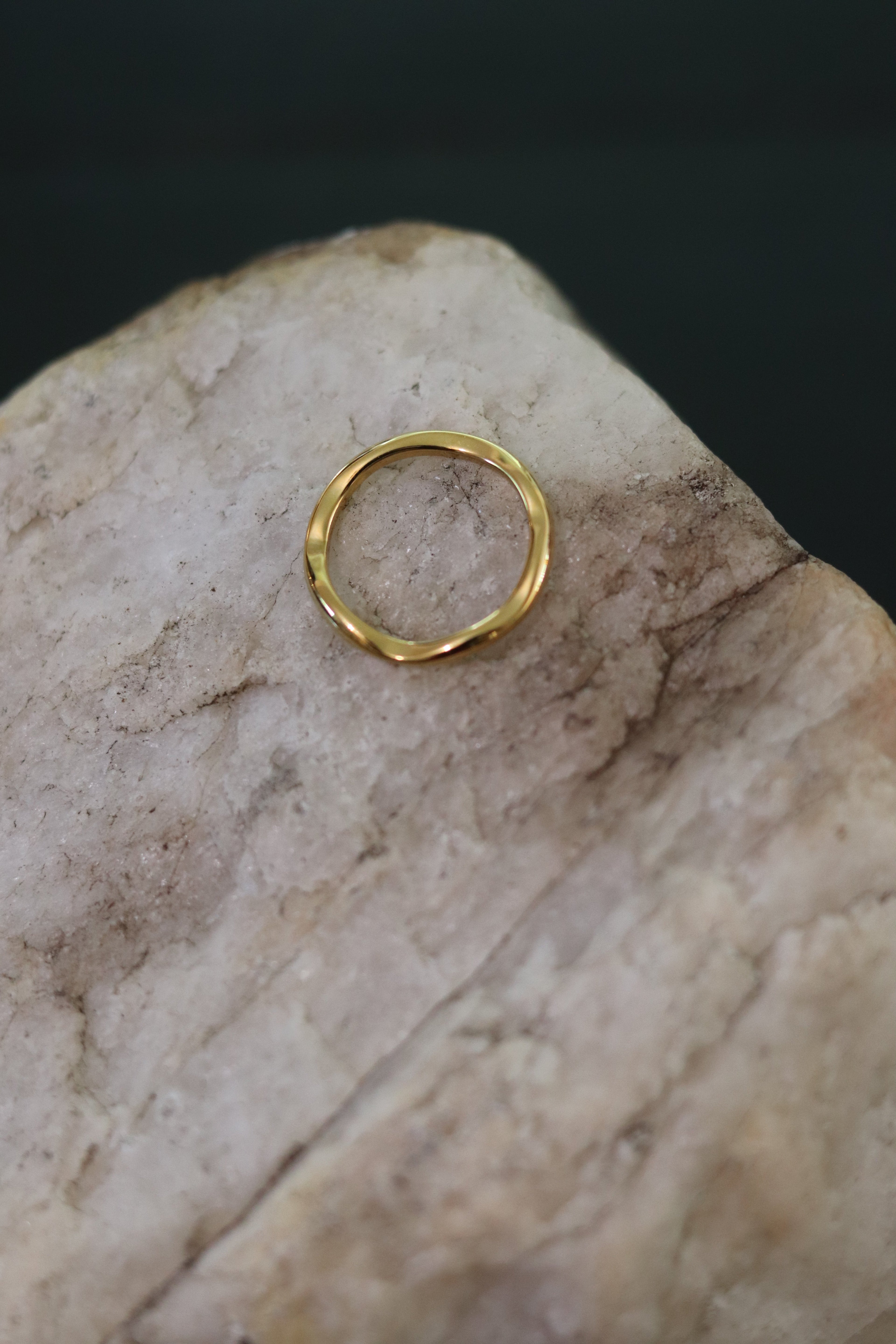 Dainty Wave Ring - Gold (Size options) Water Proof