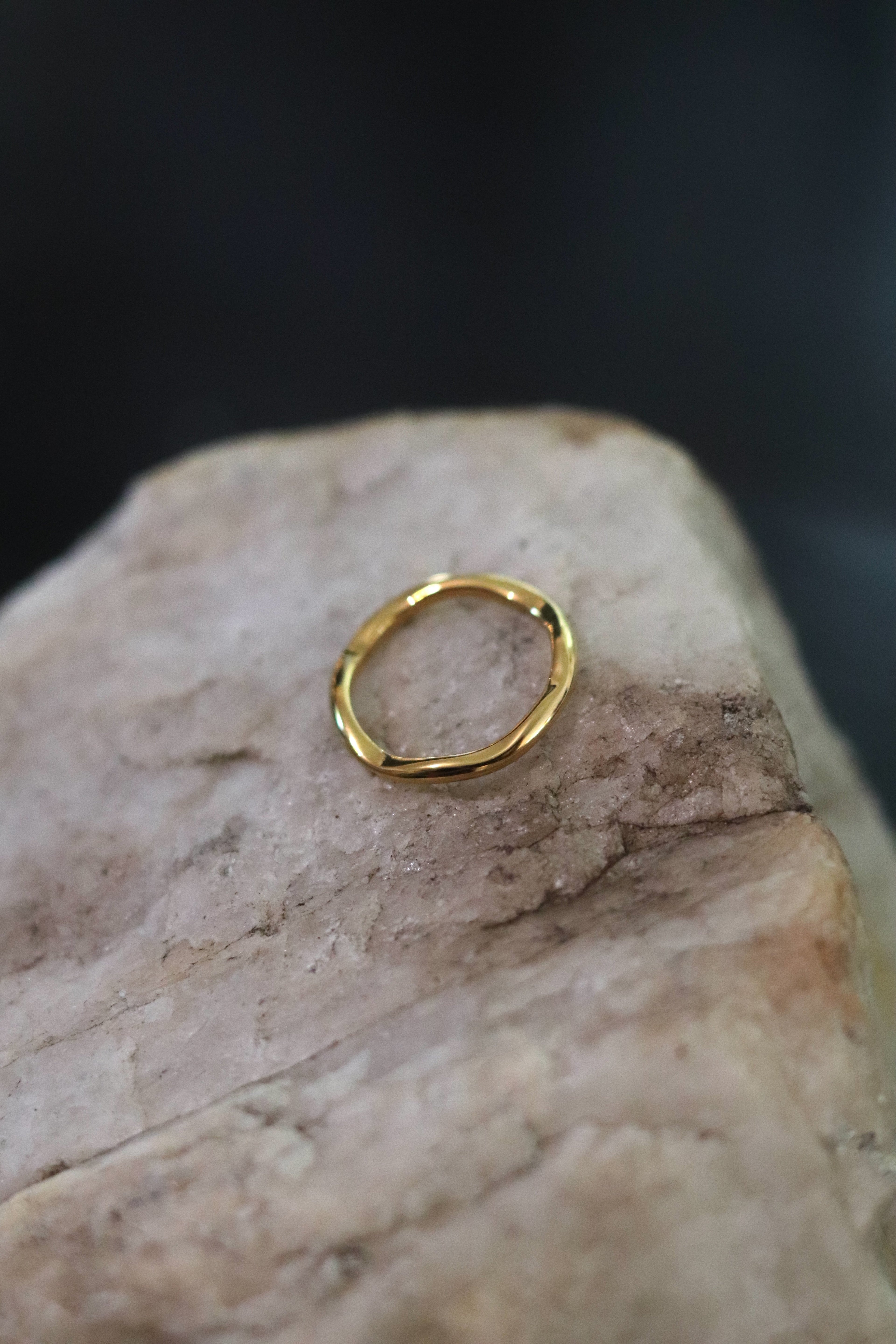 Dainty Wave Ring - Gold (Size options) Water Proof