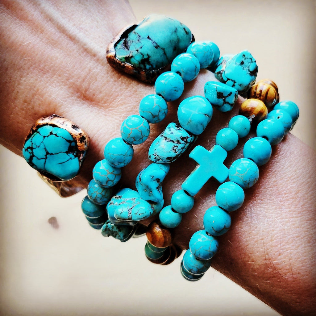 Genuine Natural Turquoise Cuff Bangle Bracelet 806t