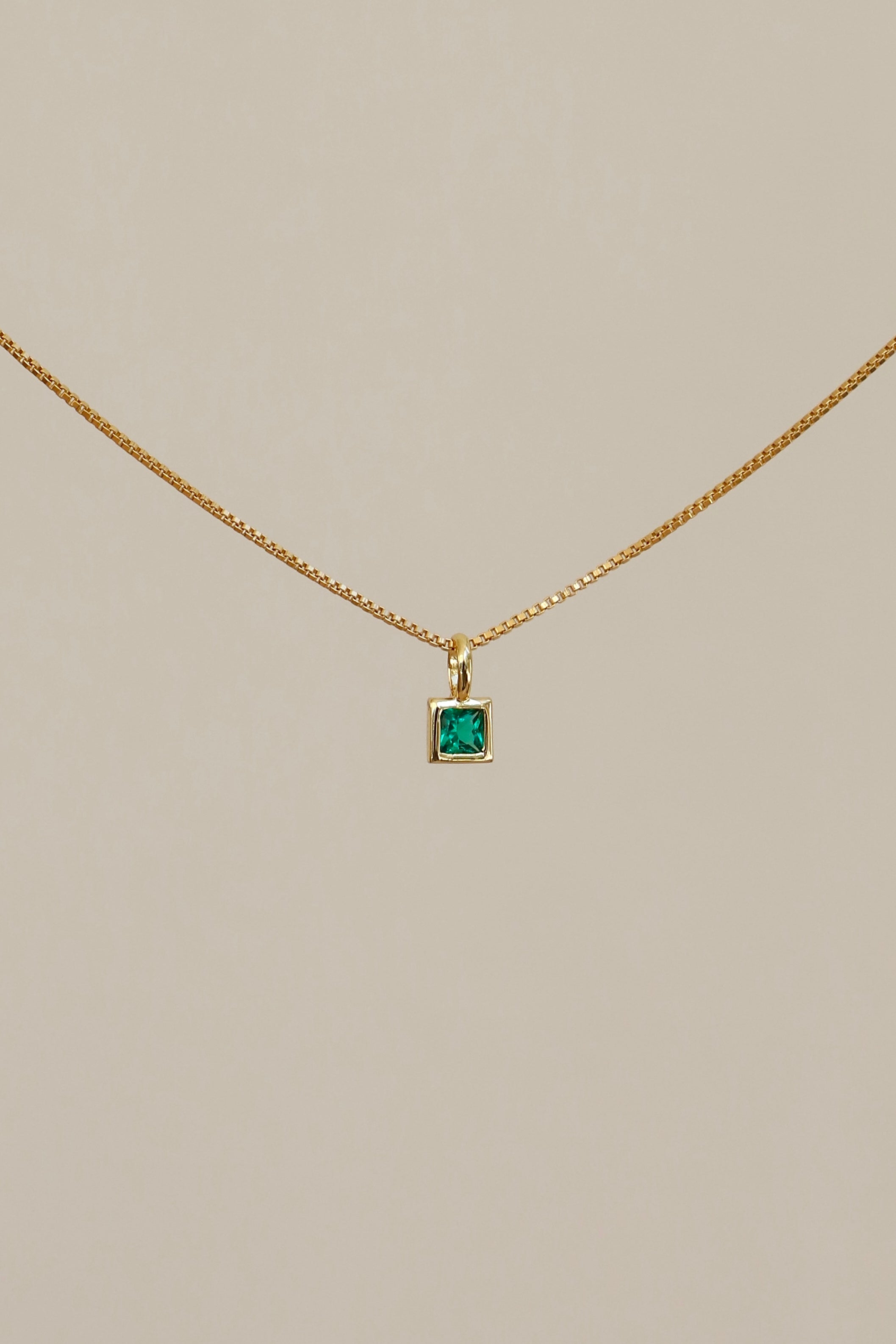 SQUARE BEZEL BIRTHSTONE CHARM