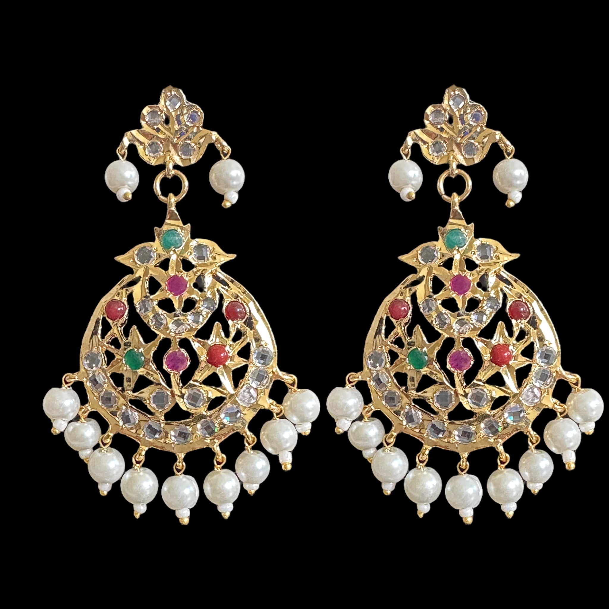 PS416 Lahar Navratan pendant set ( READY TO SHIP )