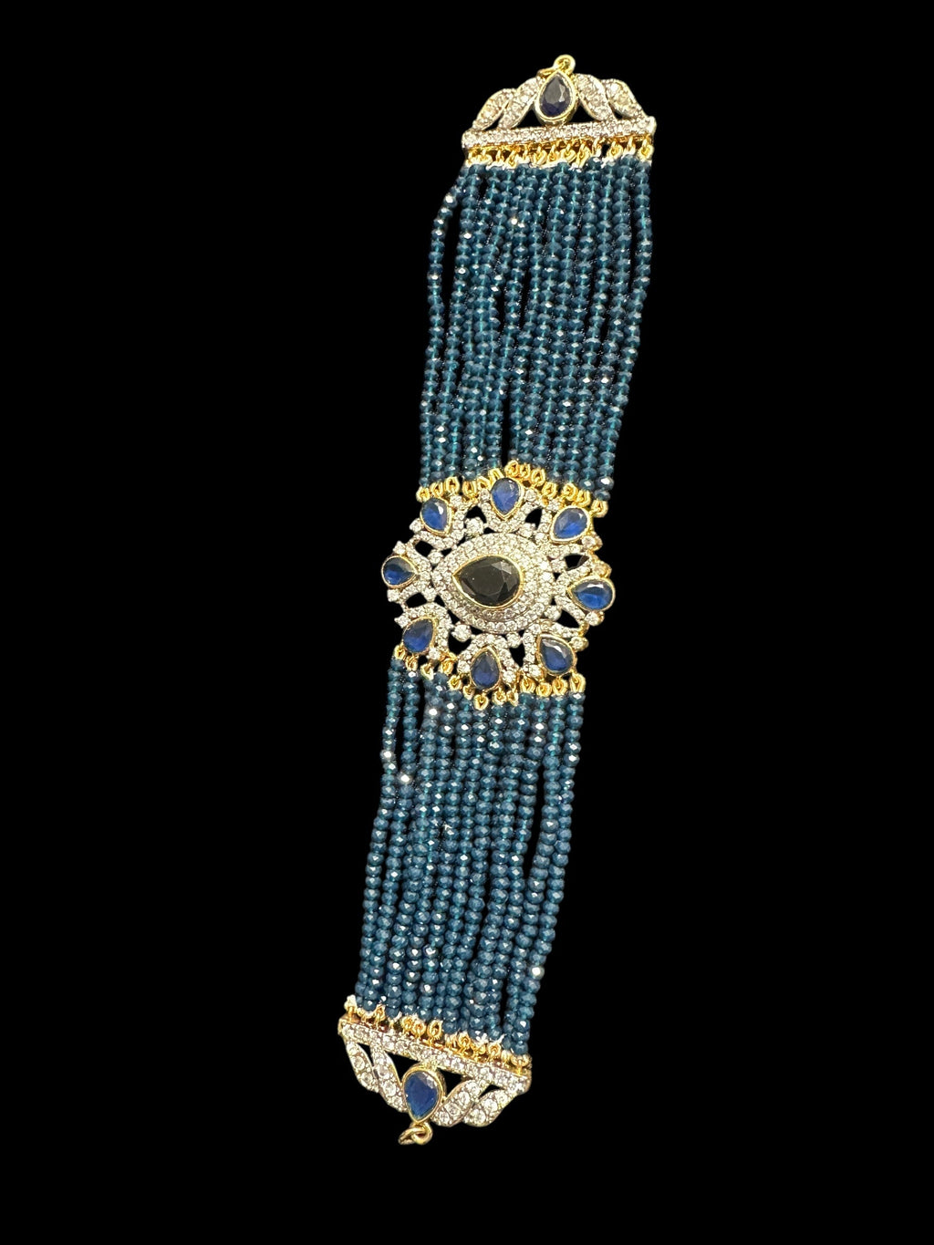 C523 Erin zircon choker in blue / sapphire ( READY TO SHIP )