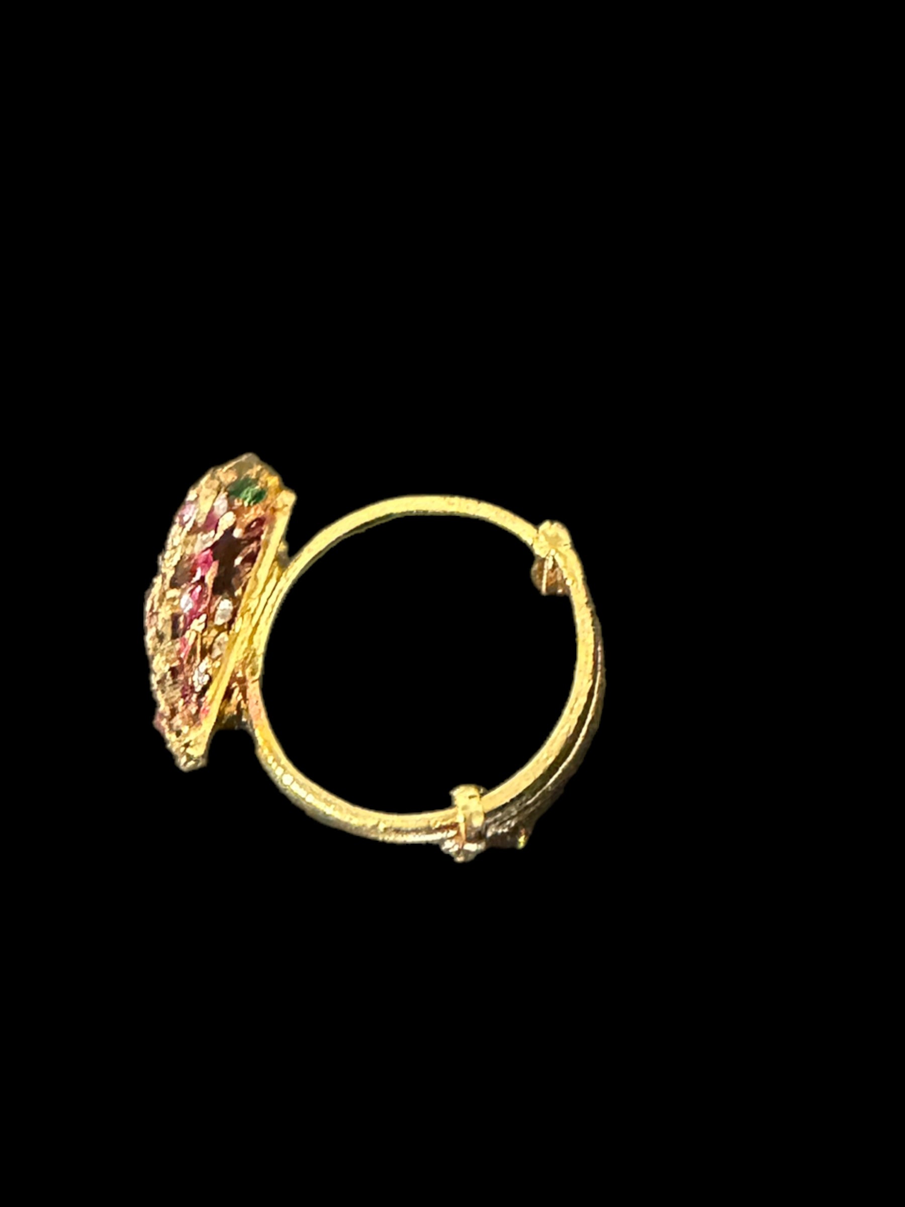 Ruby emerald  gold plated silver ring ( SHIPS IN 4 WEEKS )