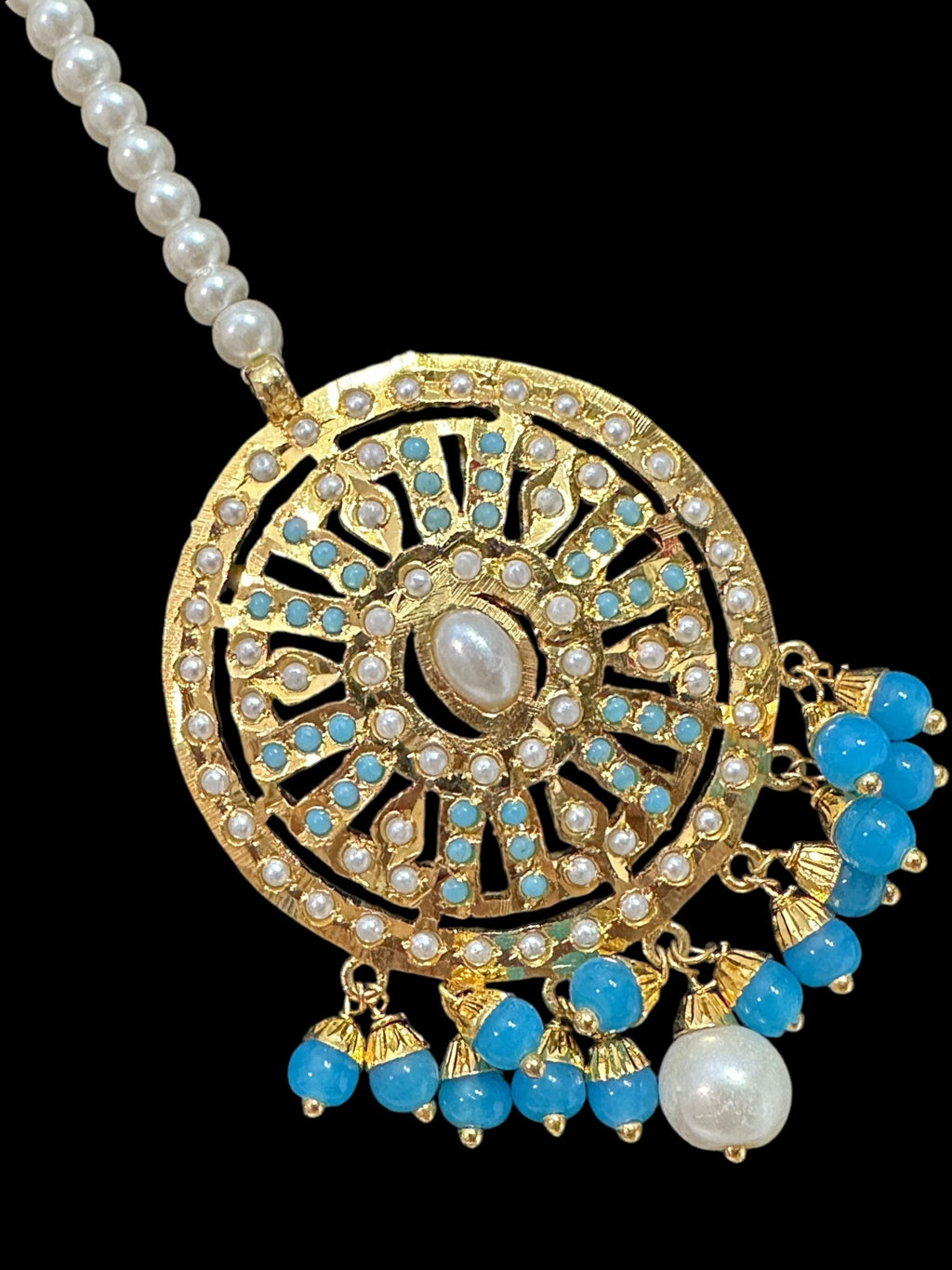 C514 Gold plated jadau choker in turquoise   ( READY TO SHIP  )